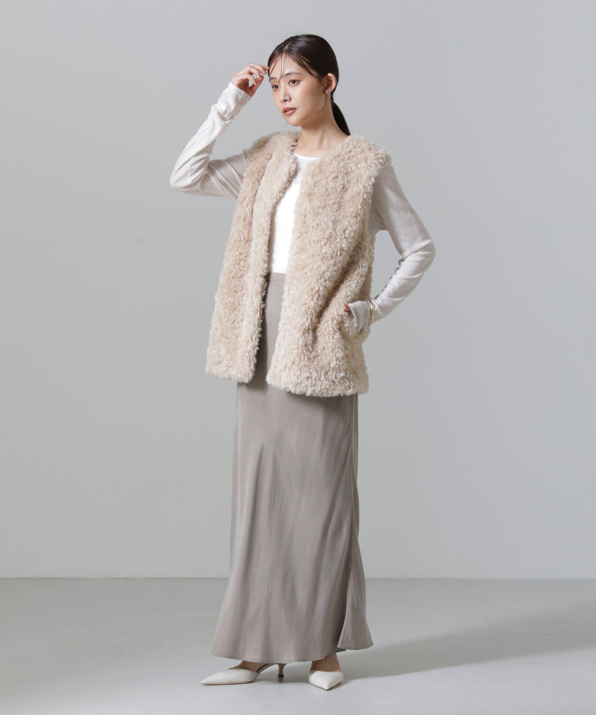 nano･universe「カーリーファーミドルベスト」|テーラードジャケット|