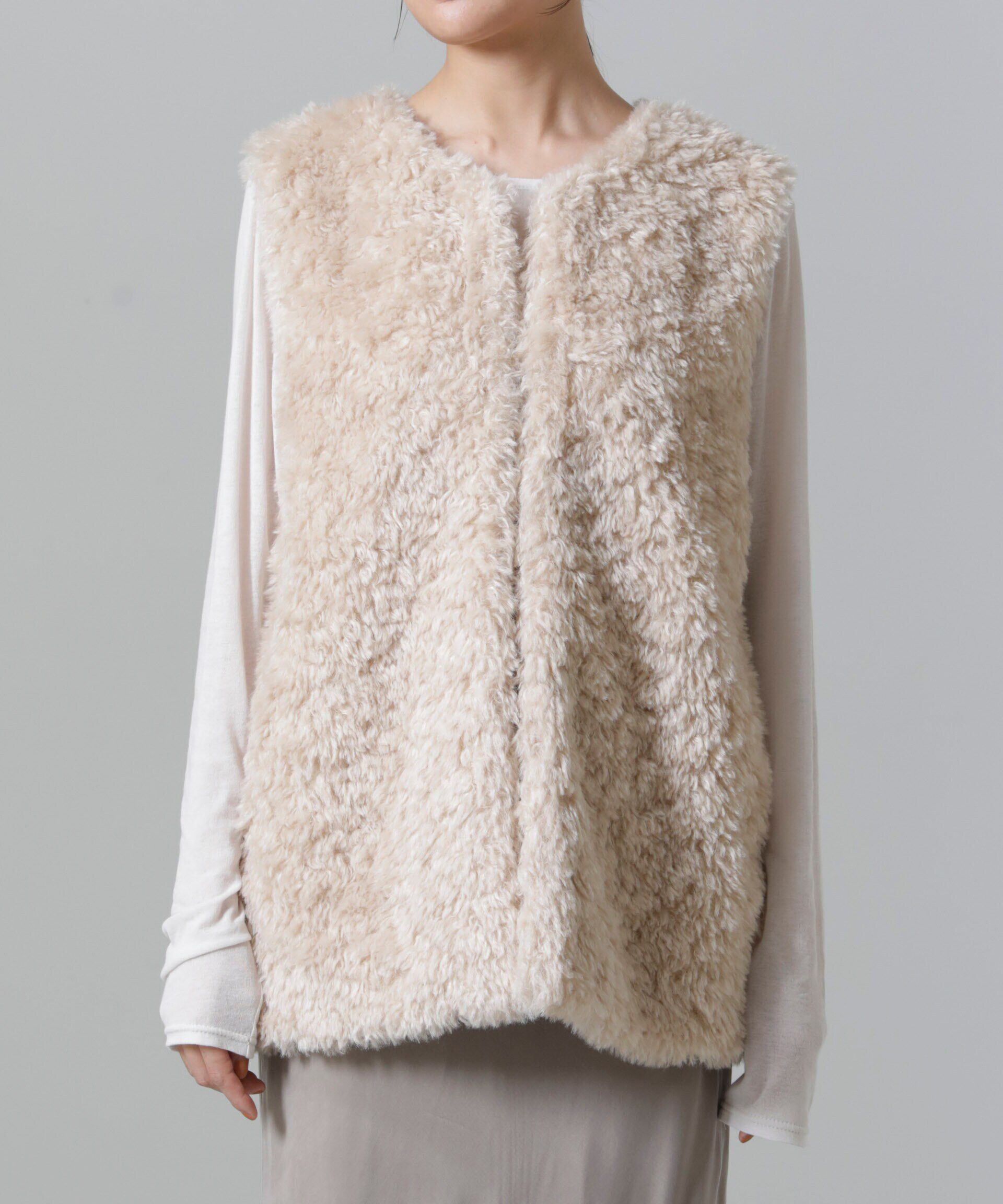 nano･universe「カーリーファーミドルベスト」|テーラードジャケット|