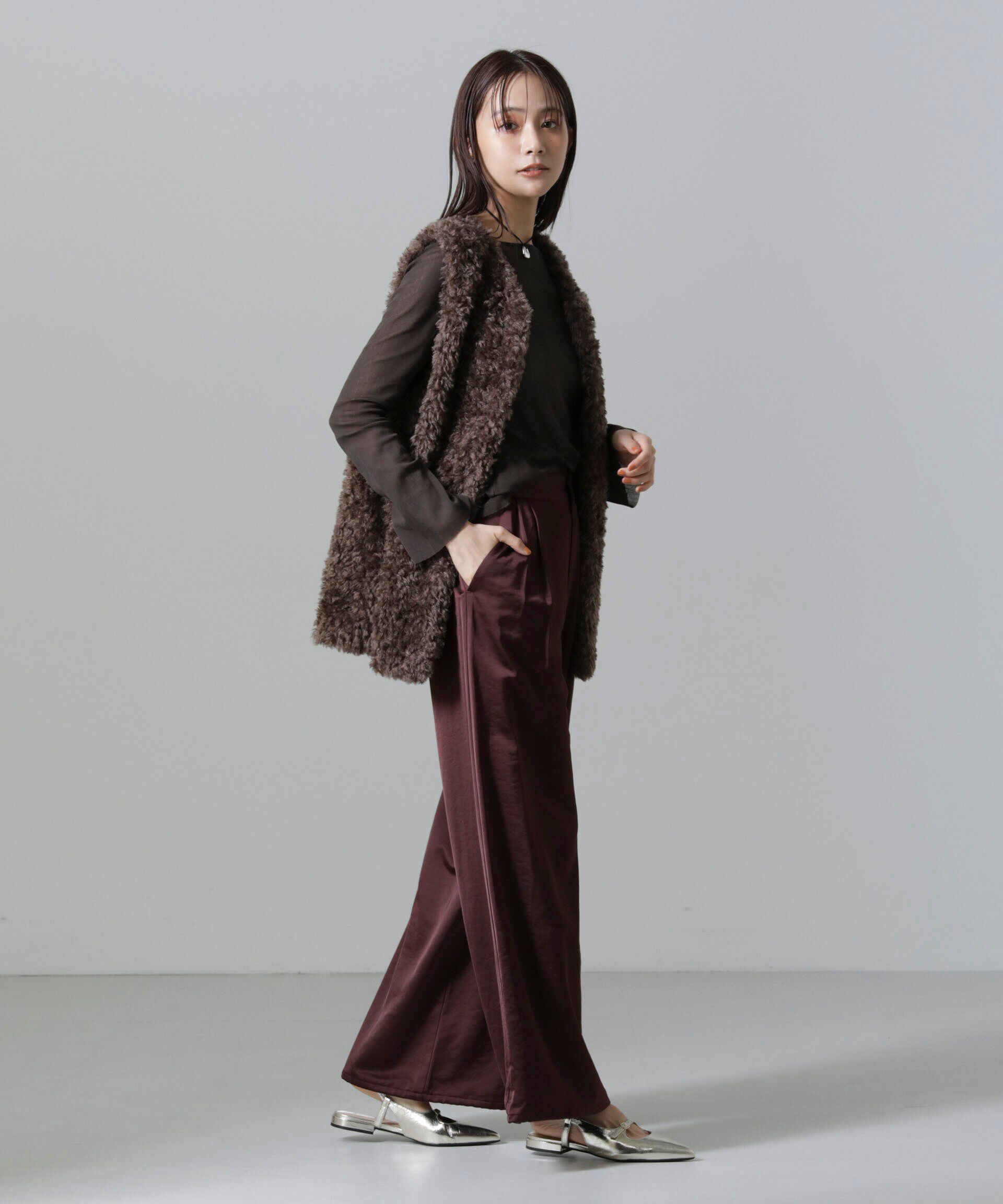 nano･universe「カーリーファーミドルベスト」|テーラードジャケット|