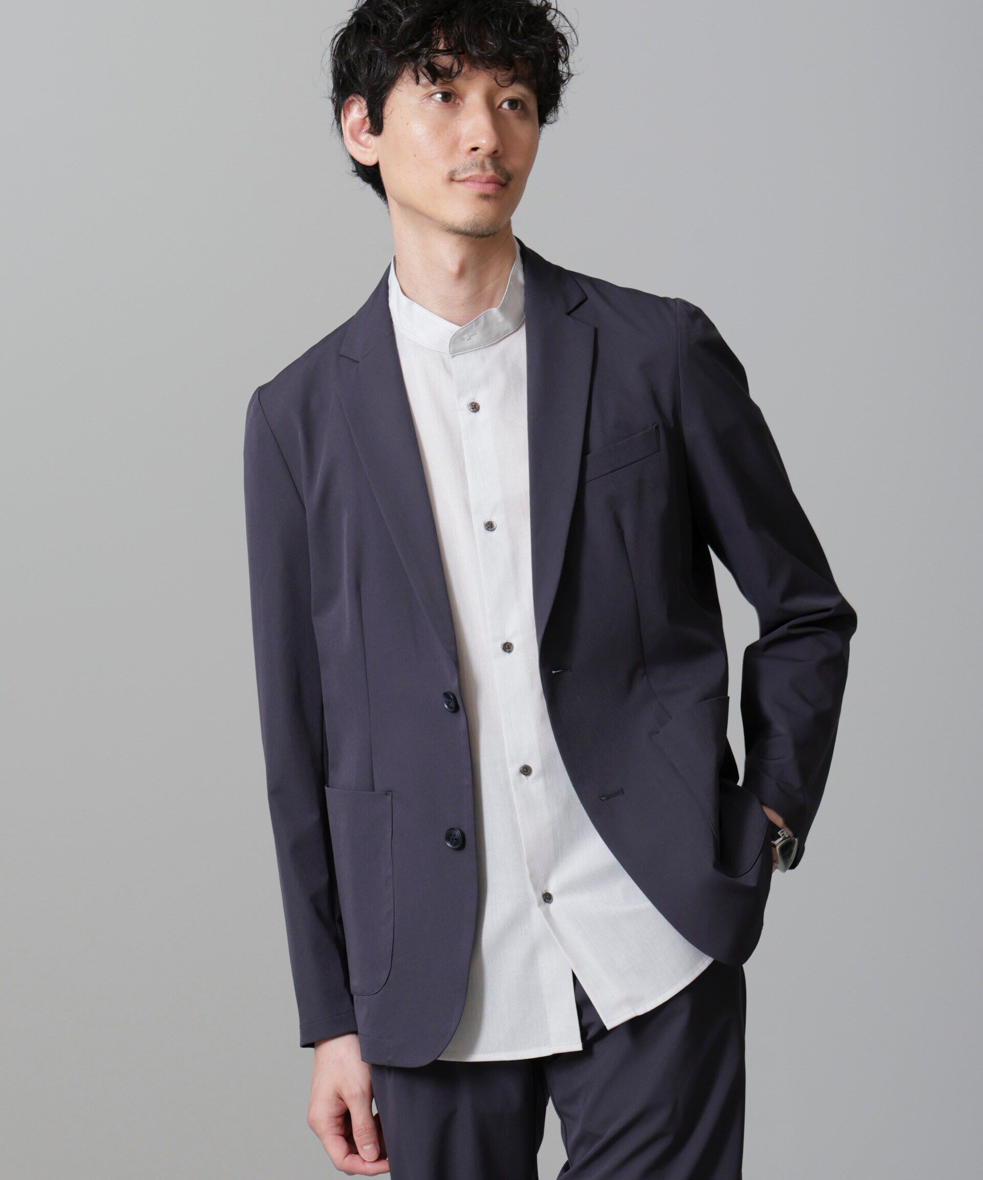 nano･universe「WEB限定/アクティブ4WAYストレッチドライ セットアップ」|スーツ|チャコール3