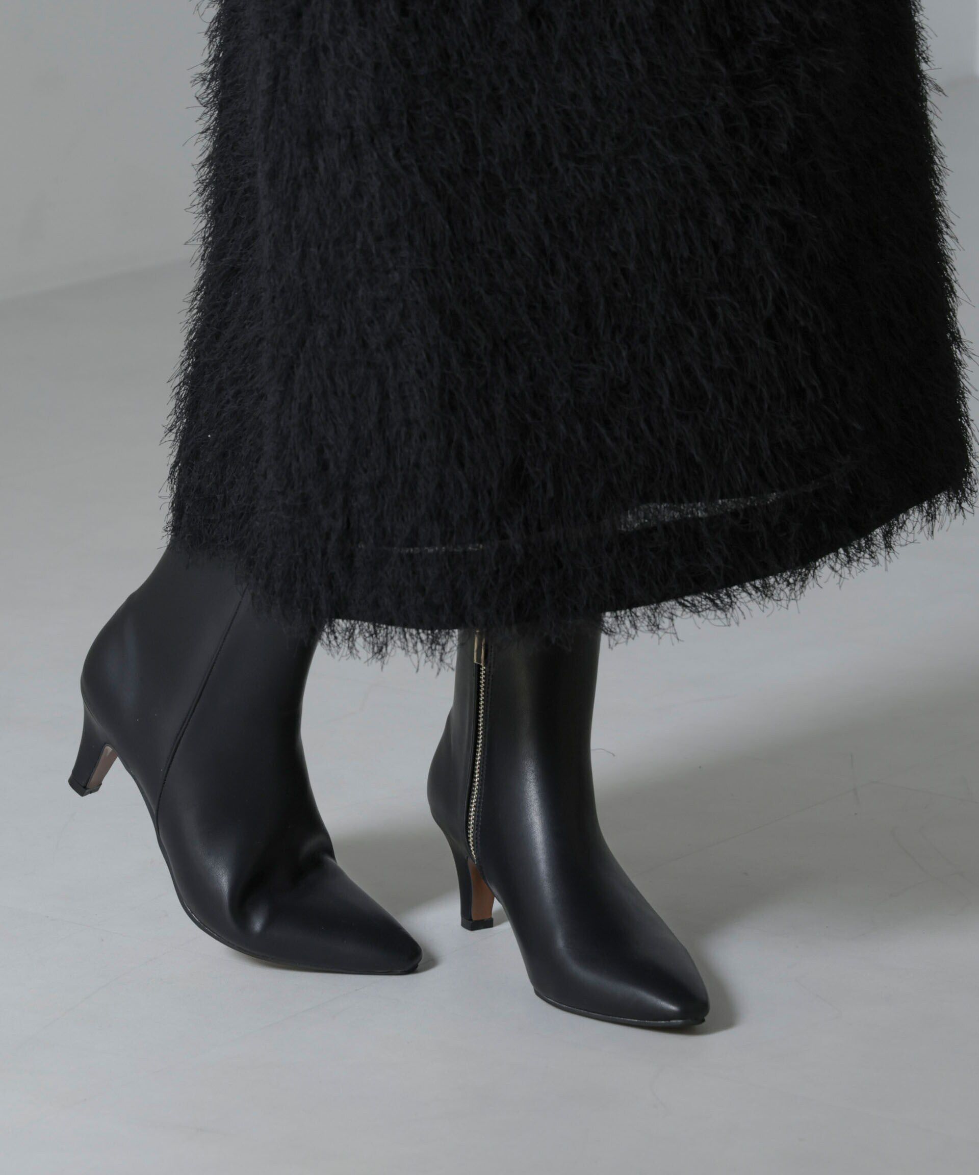 nano･universe「ポインテッドトゥショートブーツ」|ビジネス・ドレスシューズ|ブラック