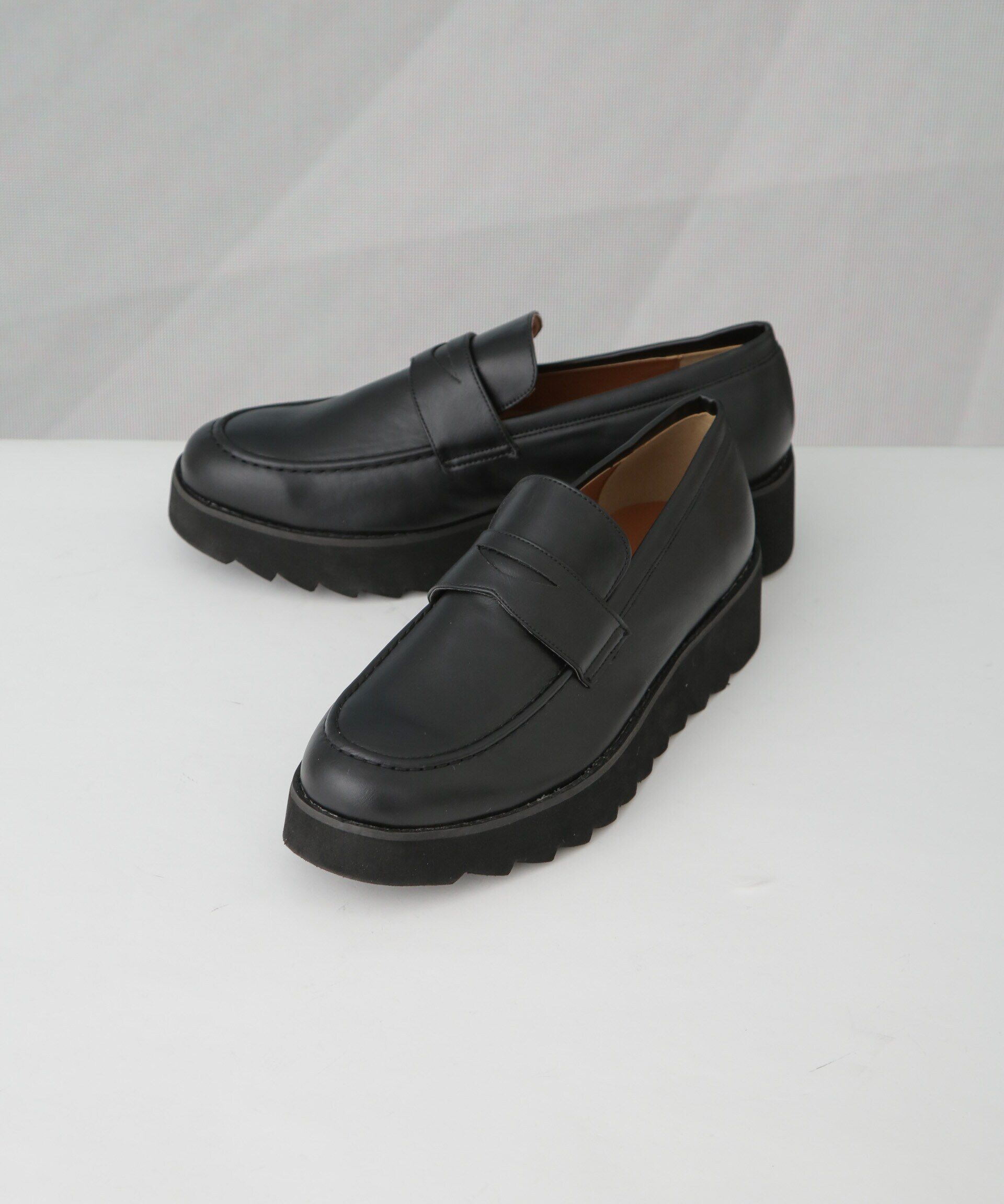 nano･universe「ボリュームソール ローファー」|ビジネス・ドレスシューズ|ブラック