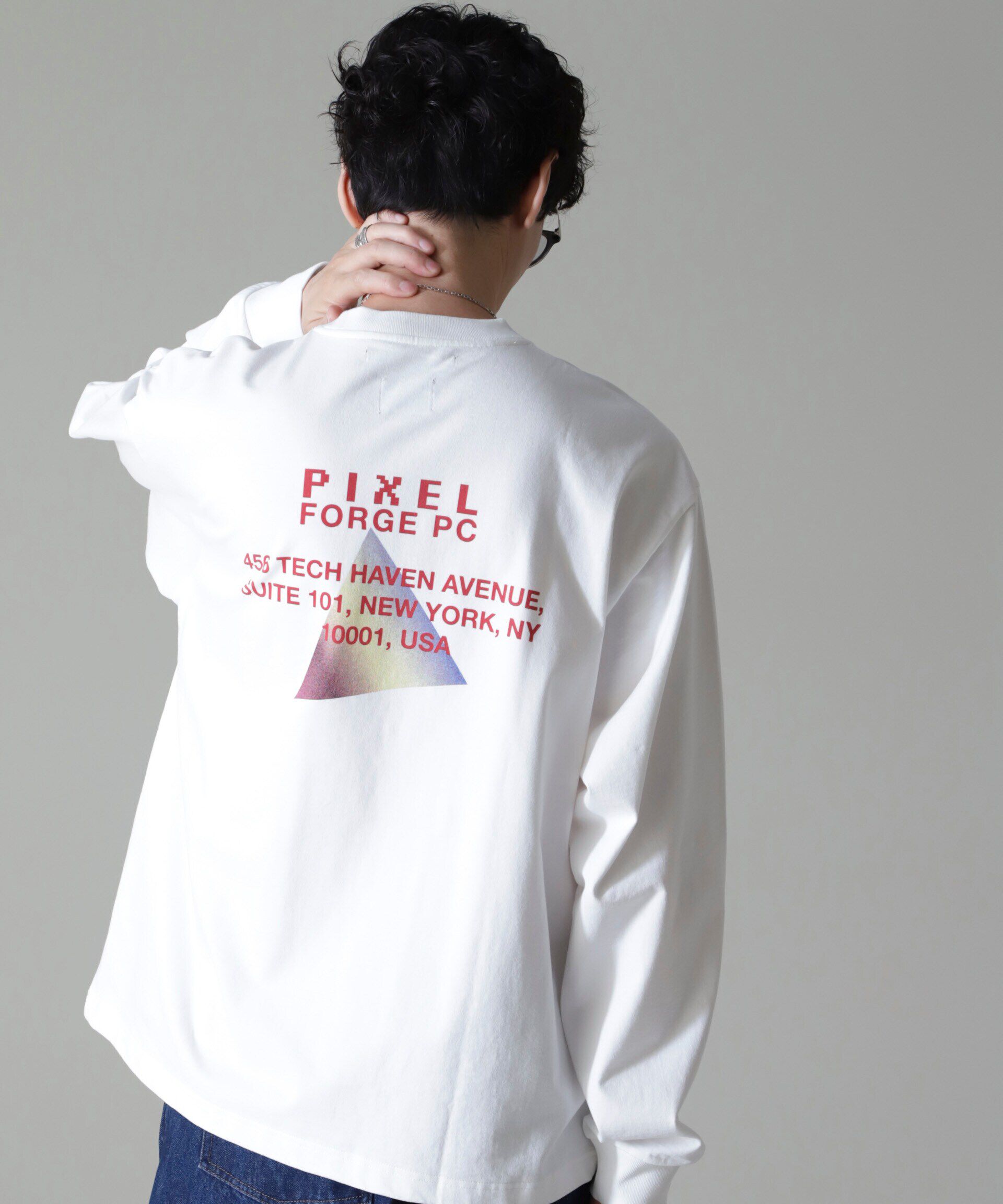 nano･universe「「MOFFISIE2.0」オリジナルプリントTシャツ長袖」|Tシャツ・カットソー|パターン1