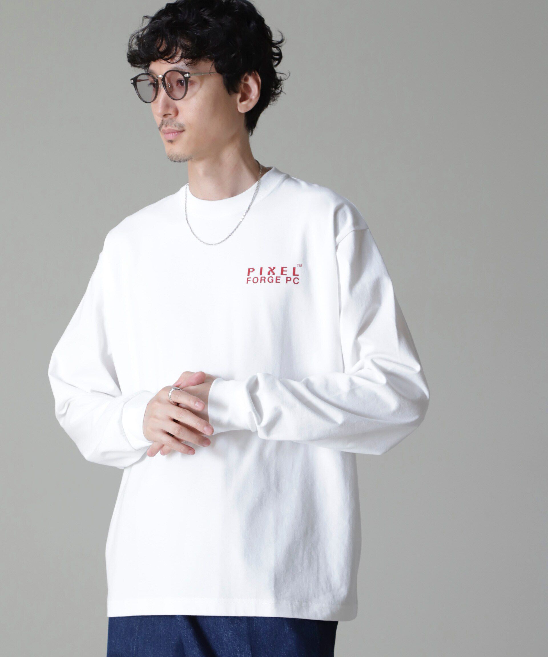 nano･universe「「MOFFISIE2.0」オリジナルプリントTシャツ長袖」|Tシャツ・カットソー|