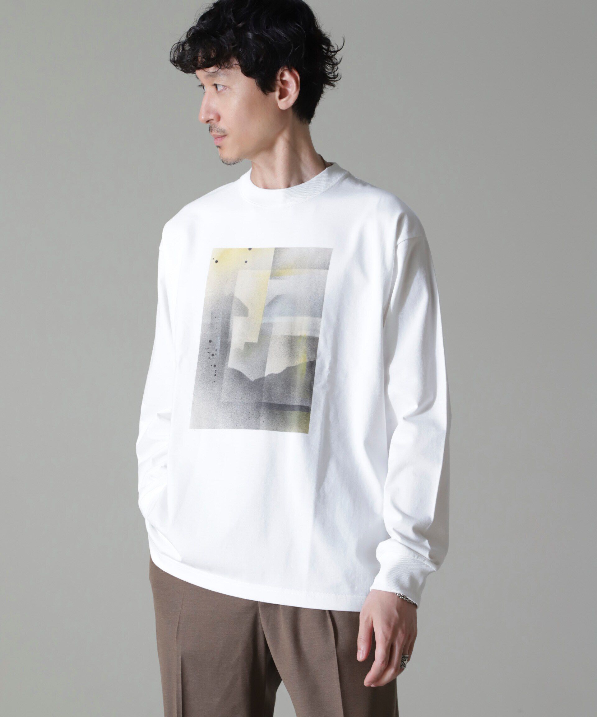 nano･universe「「MOFFISIE2.0」オリジナルプリントTシャツ長袖」|Tシャツ・カットソー|