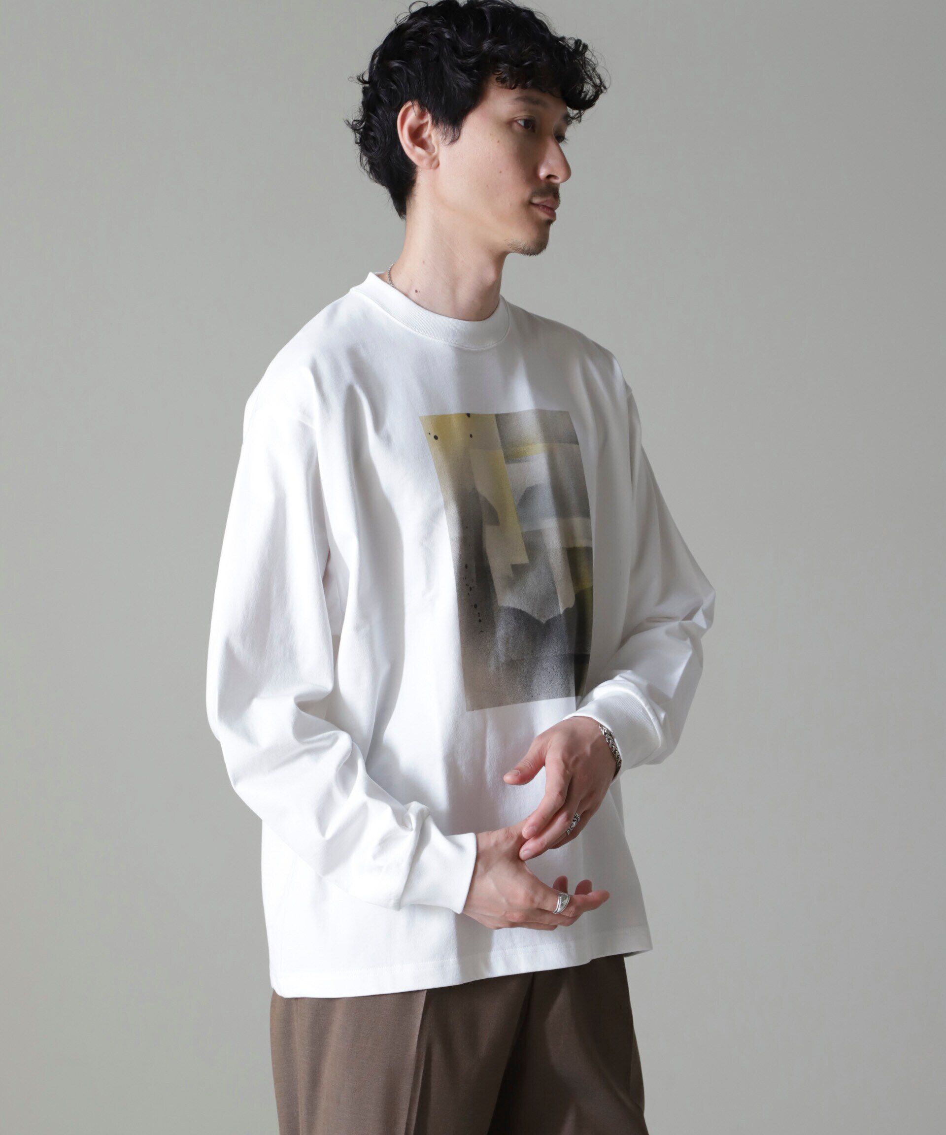 nano･universe「「MOFFISIE2.0」オリジナルプリントTシャツ長袖」|Tシャツ・カットソー|