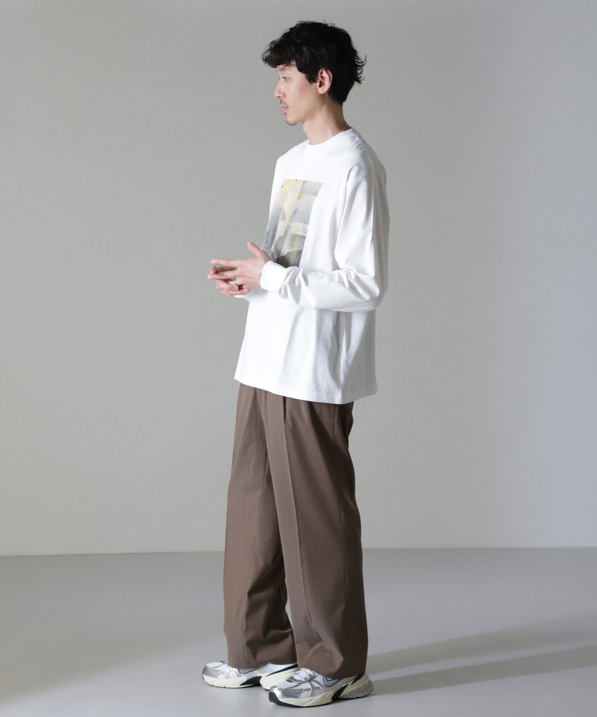 nano･universe「「MOFFISIE2.0」オリジナルプリントTシャツ長袖」|Tシャツ・カットソー|