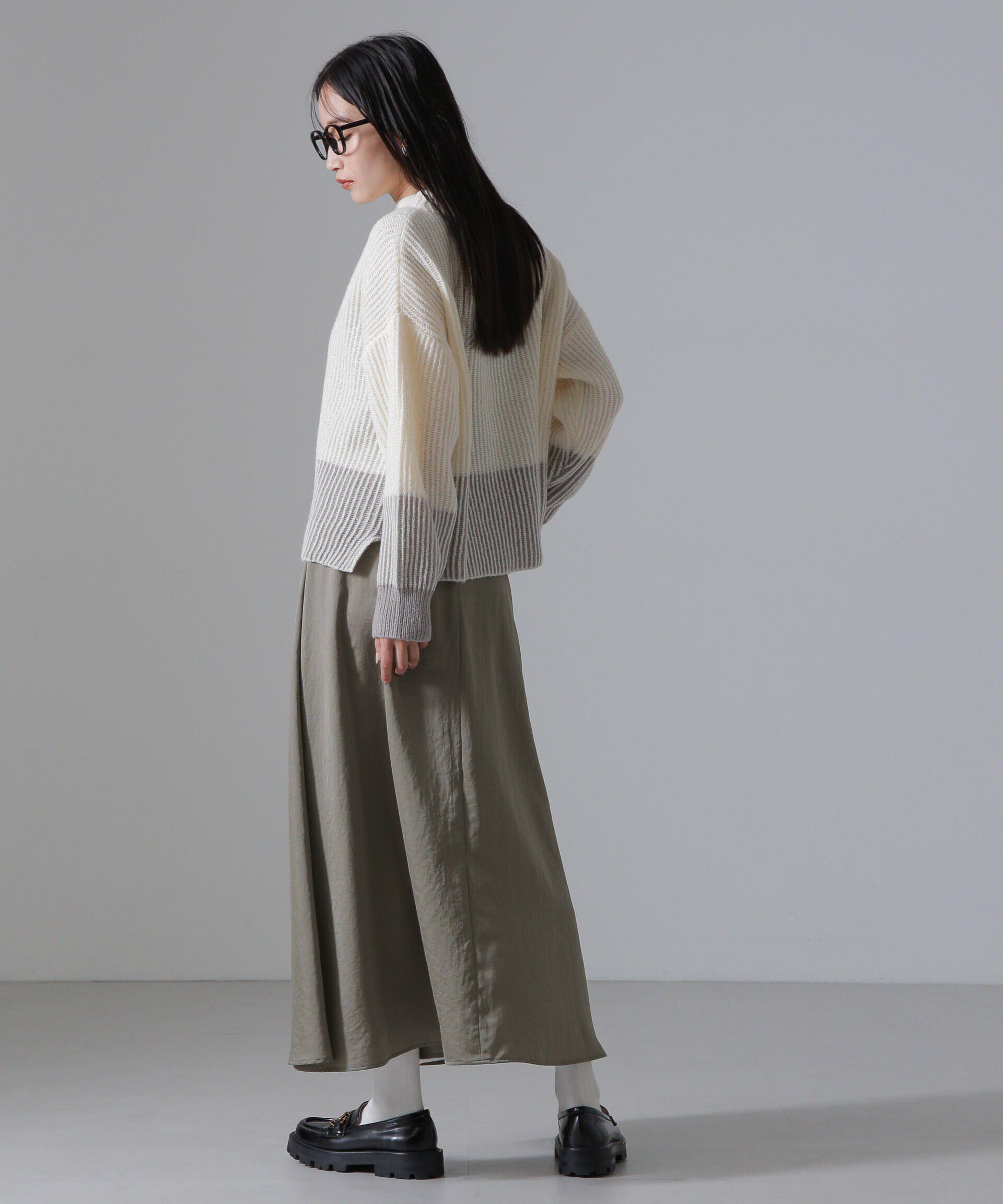 nano･universe「ヴィンテージサテンフレアロングスカート(セットアップ可)」|スカート|