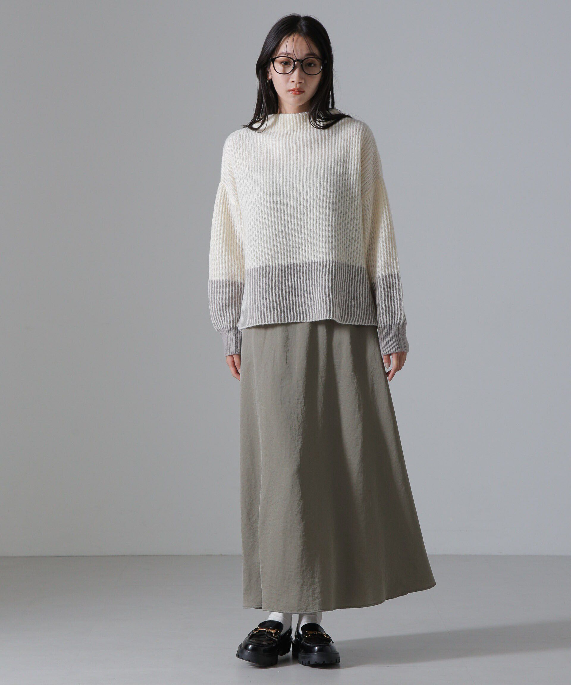 nano･universe「ヴィンテージサテンフレアロングスカート(セットアップ可)」|スカート|