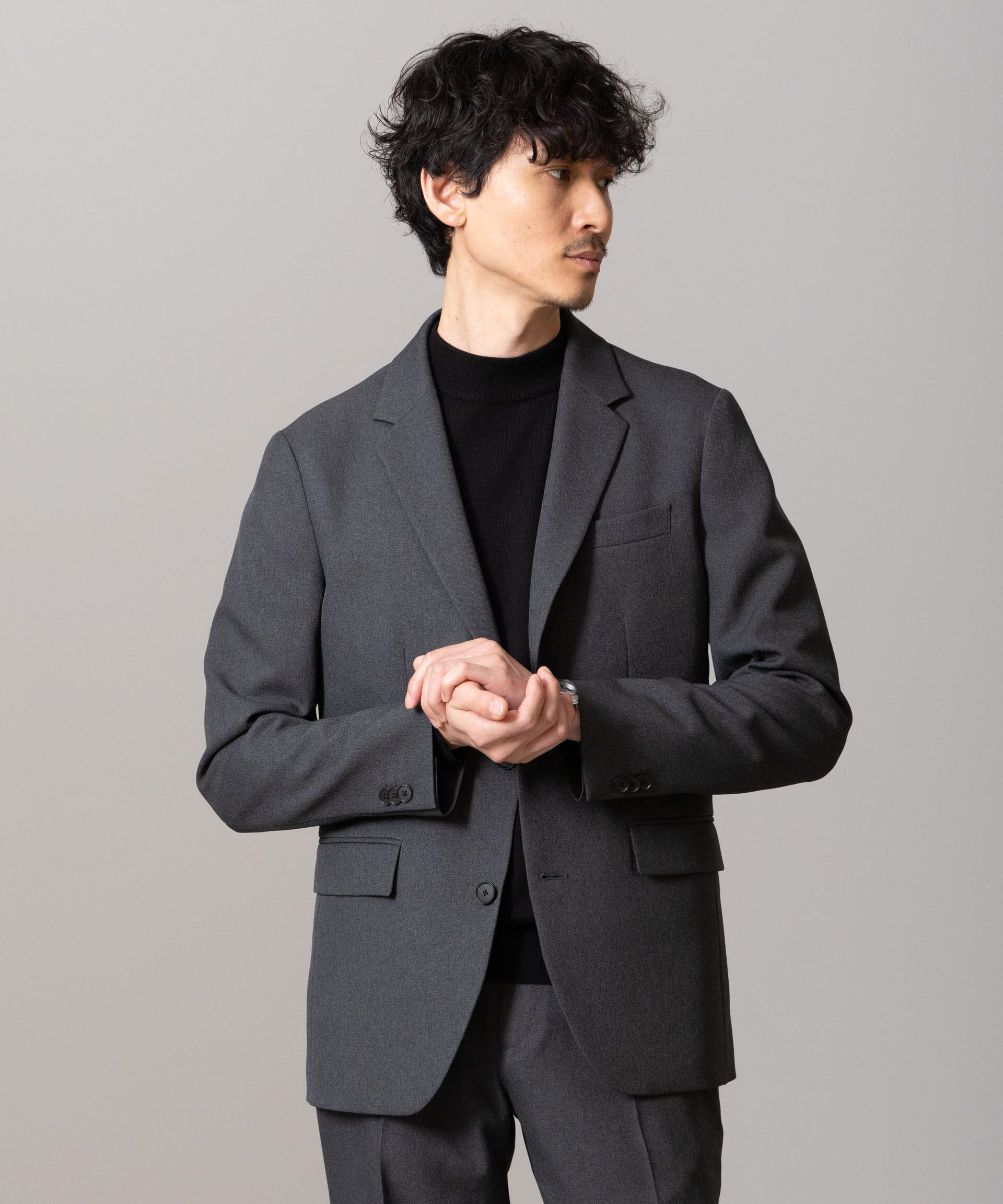 nano･universe「「Damerino」LANATEC(R)メランジツイルストレッチセットアップ」|スーツ|