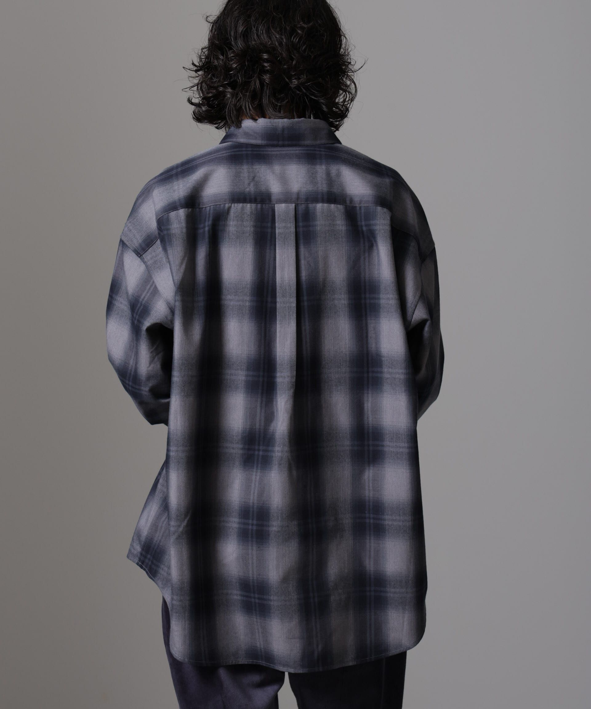 nano･universe「ビッグドレープチェックシャツ 長袖」|シャツ・ブラウス|