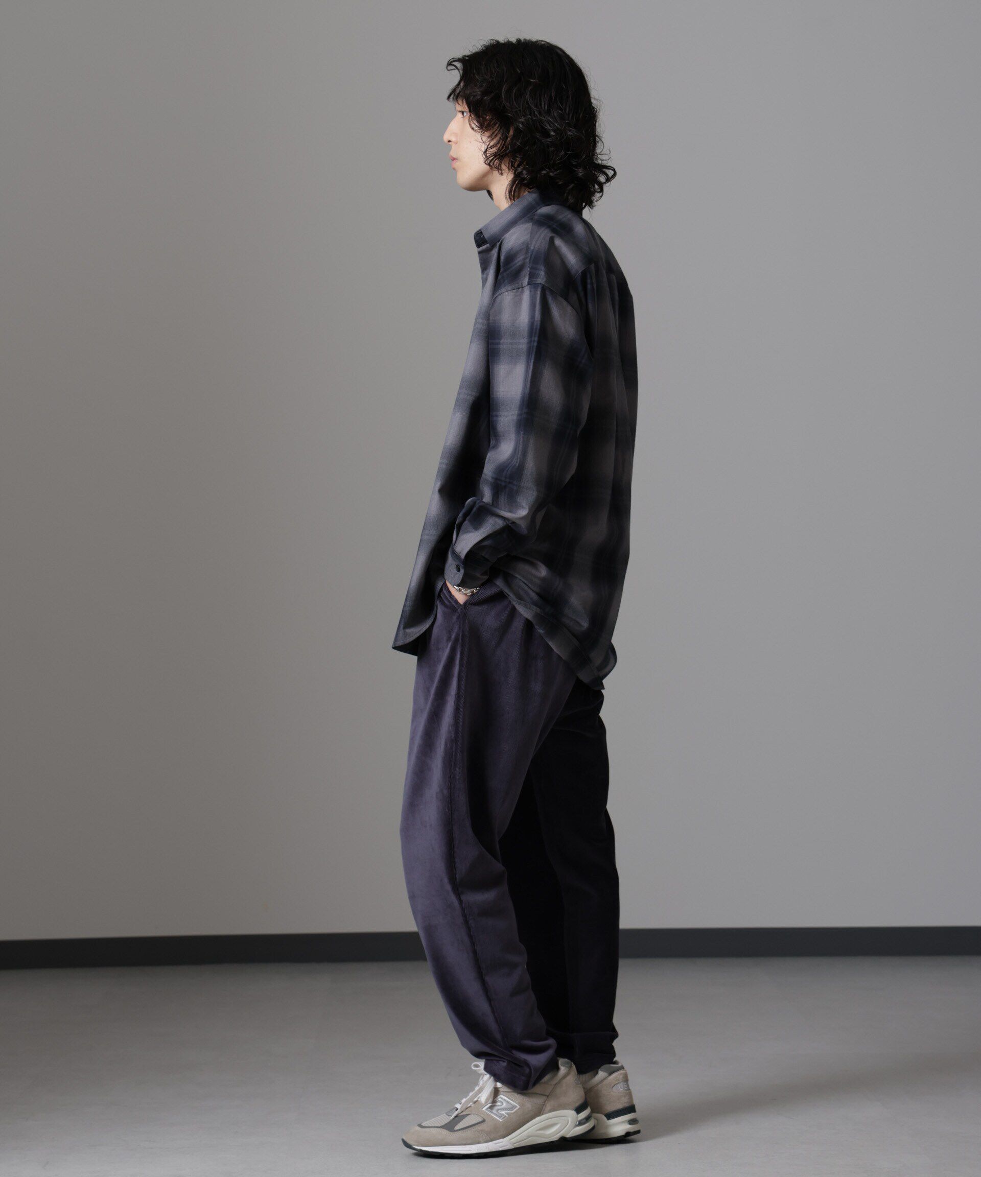 nano･universe「ビッグドレープチェックシャツ 長袖」|シャツ・ブラウス|