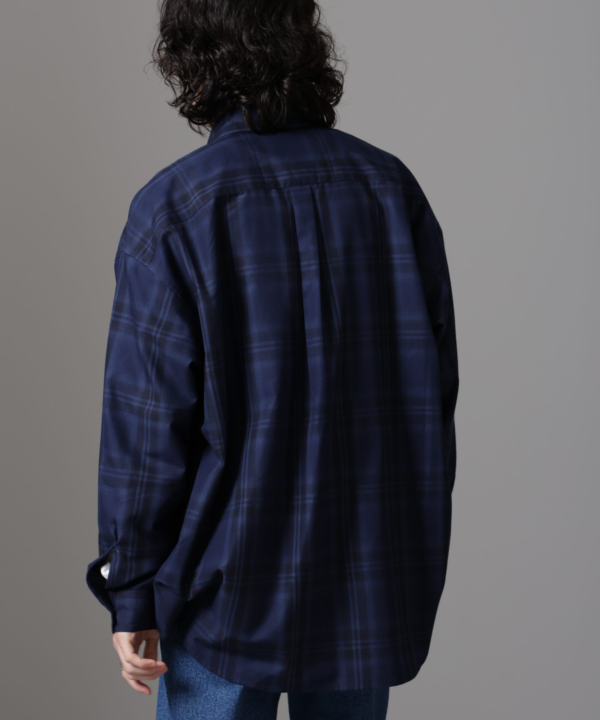 nano･universe「ビッグドレープチェックシャツ 長袖」|シャツ・ブラウス|