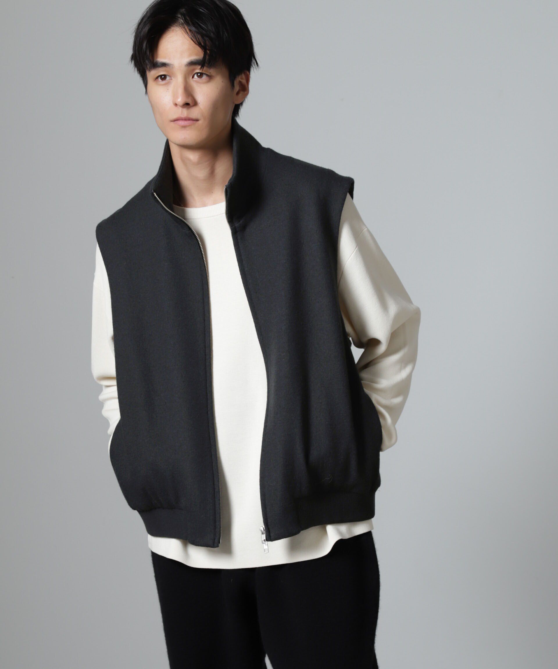 nano･universe「「100%ウール」ジップベスト」|ダウンベスト・ベスト|ブルーグレー5