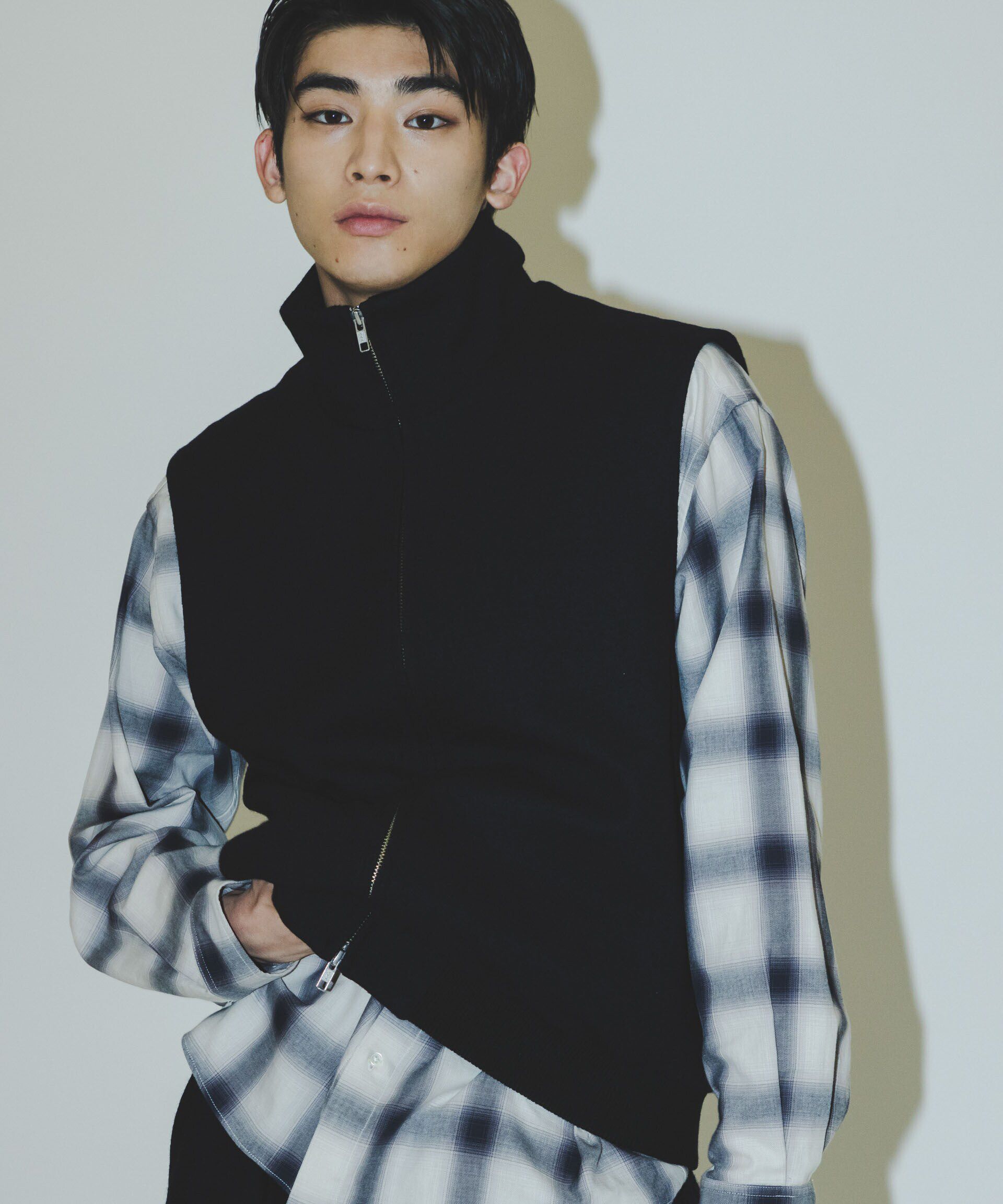 nano･universe「「100%ウール」ジップベスト」|ダウンベスト・ベスト|D.ネイビー1