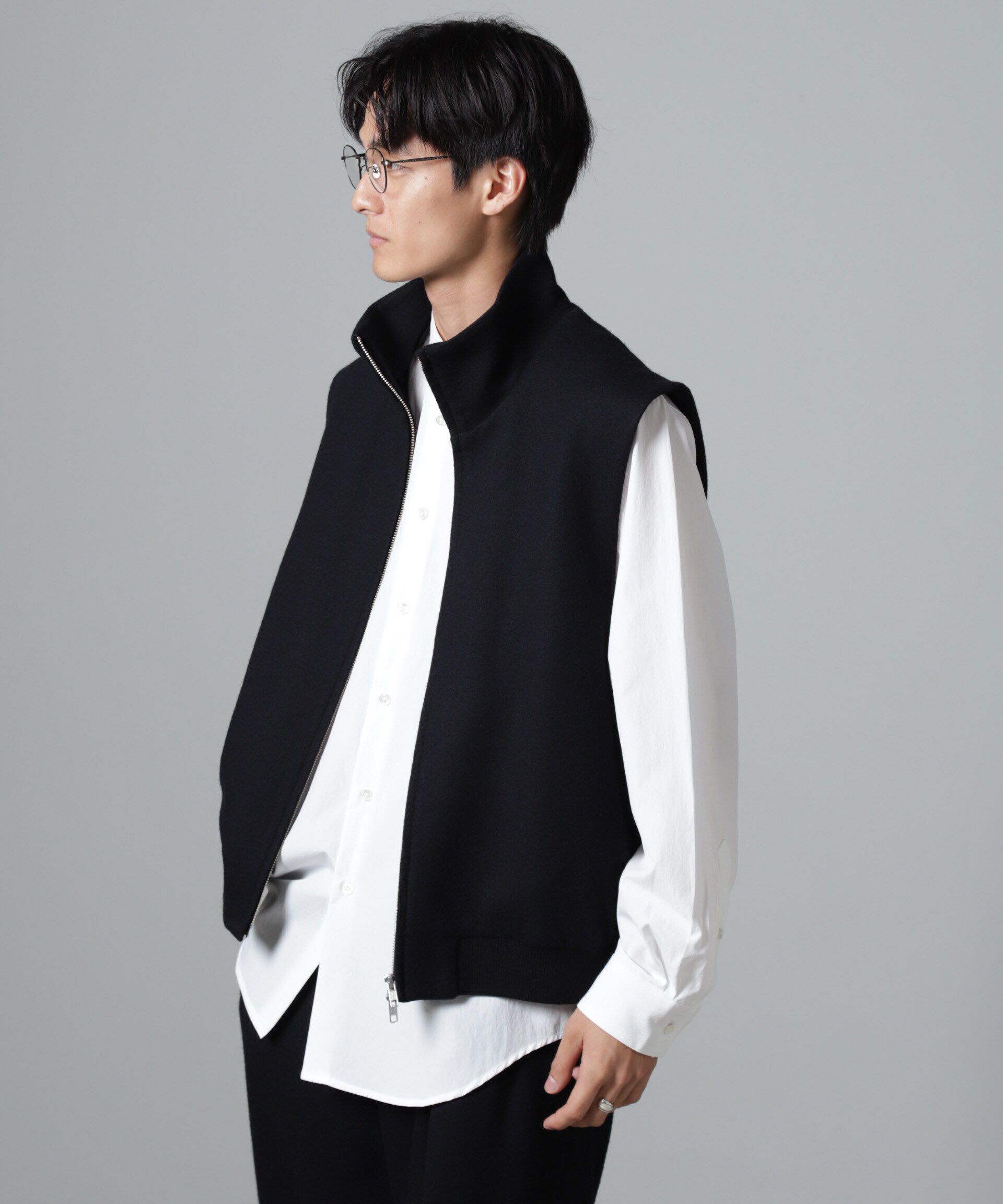 nano･universe「「100%ウール」ジップベスト」|ダウンベスト・ベスト|