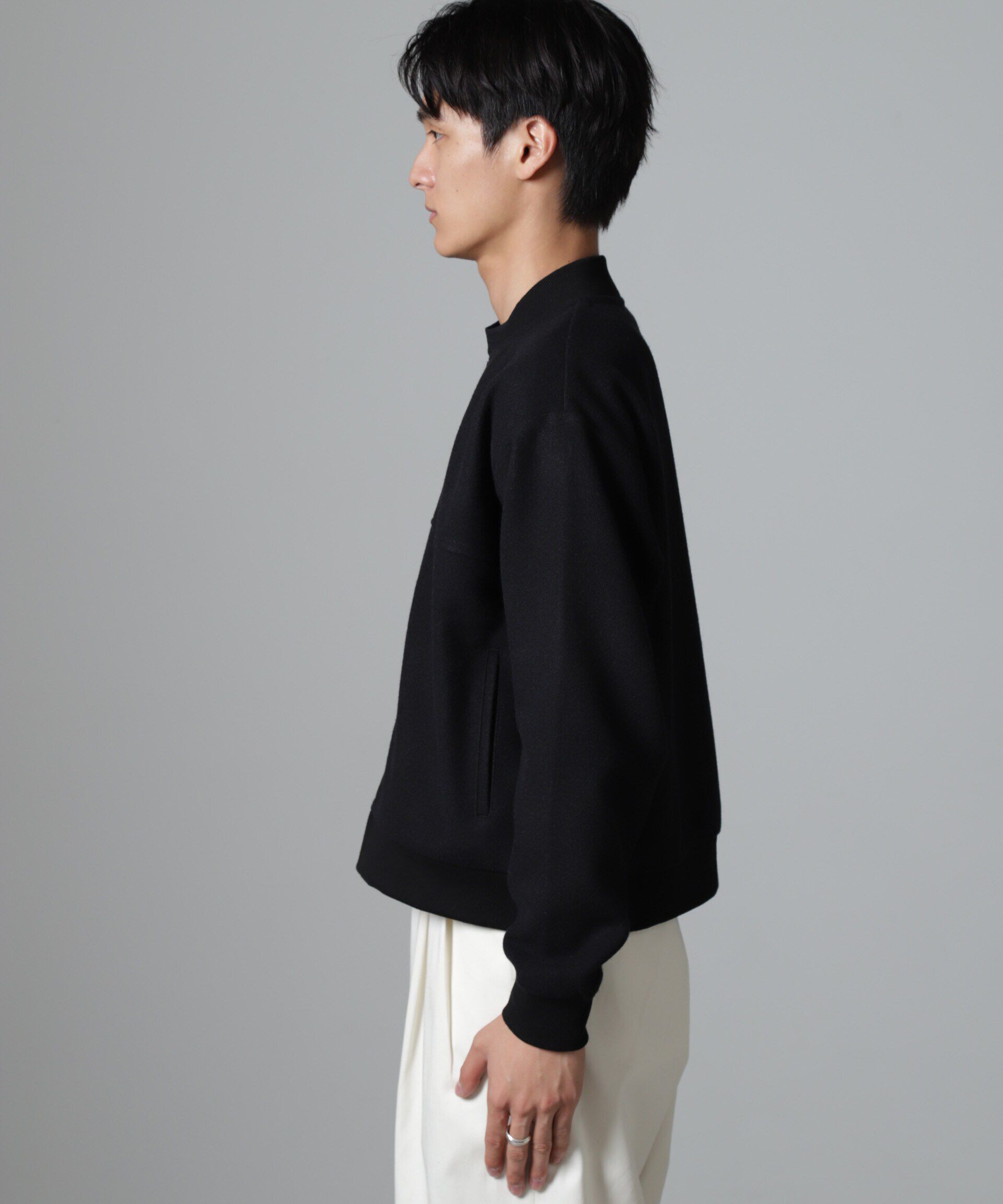 nano･universe「合繊メルトンボンバージャケット」|ブルゾン・スタジャン|