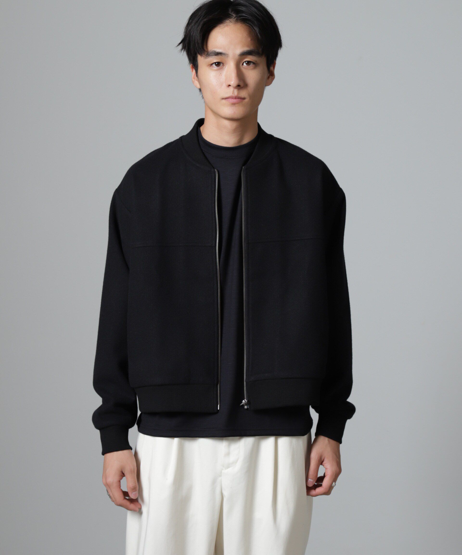 nano･universe「合繊メルトンボンバージャケット」|ブルゾン・スタジャン|