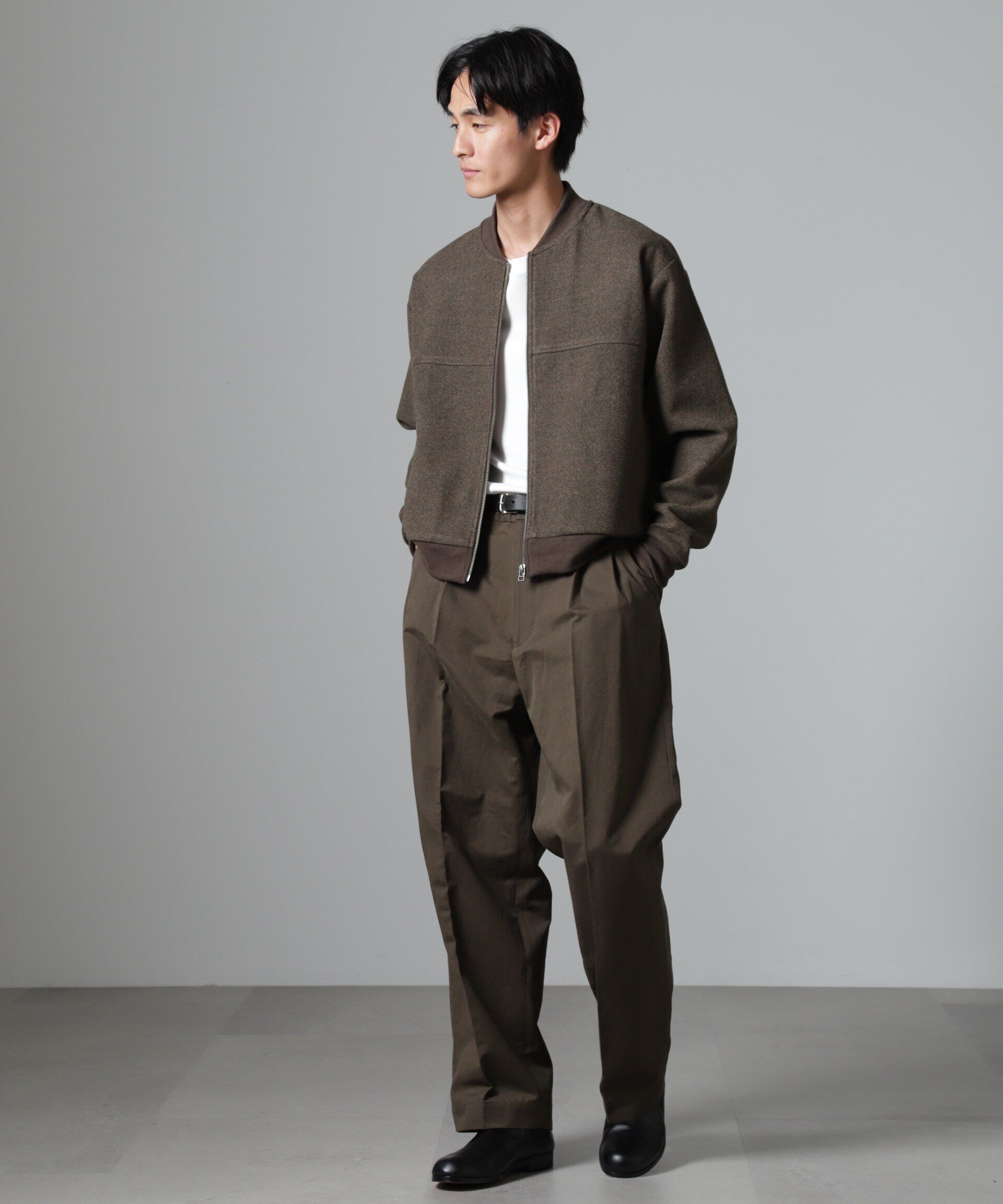 nano･universe「合繊メルトンボンバージャケット」|ブルゾン・スタジャン|