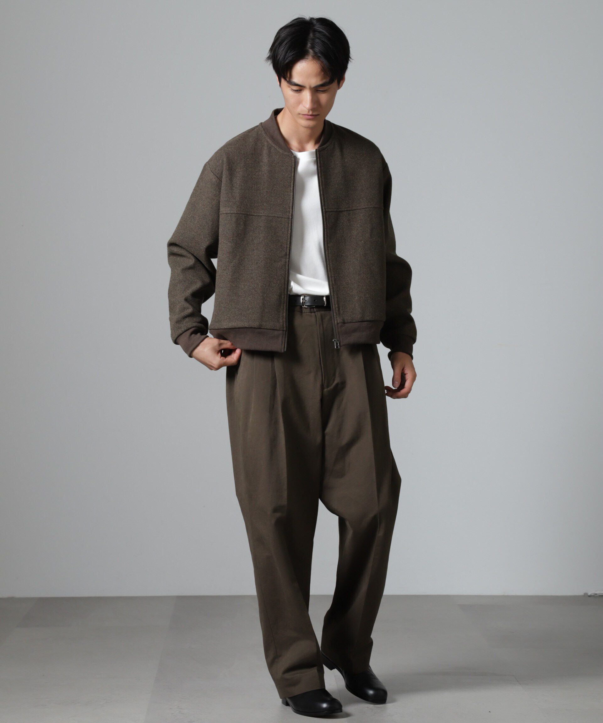 nano･universe「合繊メルトンボンバージャケット」|ブルゾン・スタジャン|