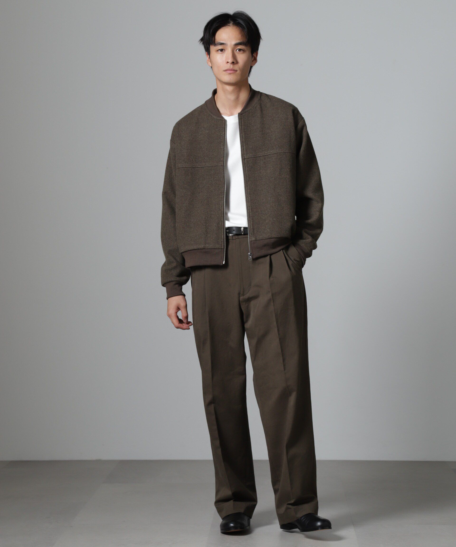 nano･universe「合繊メルトンボンバージャケット」|ブルゾン・スタジャン|