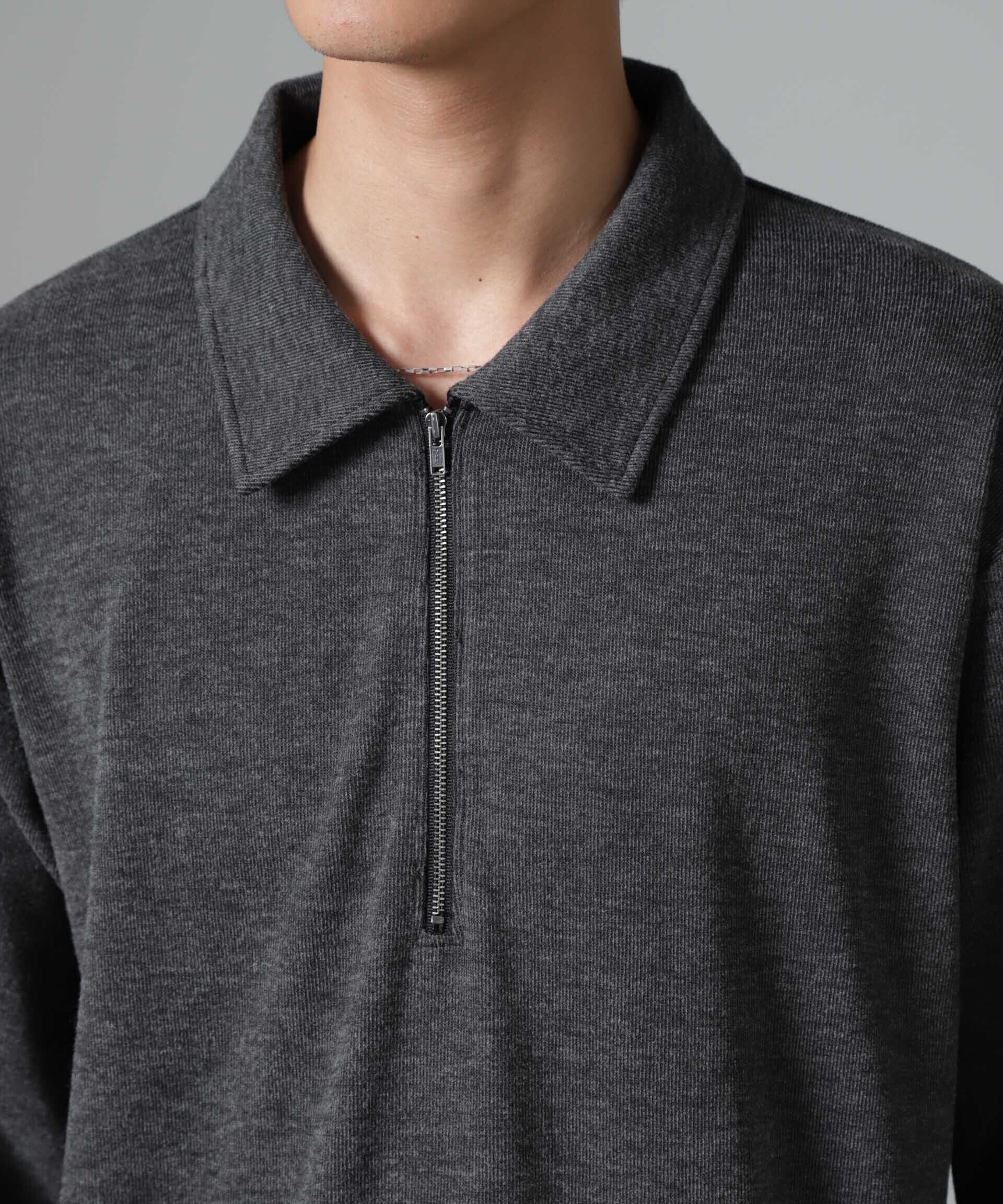 nano･universe「WEB限定/ストレッチテレコハーフジッププルオーバー 長袖」|Tシャツ・カットソー|