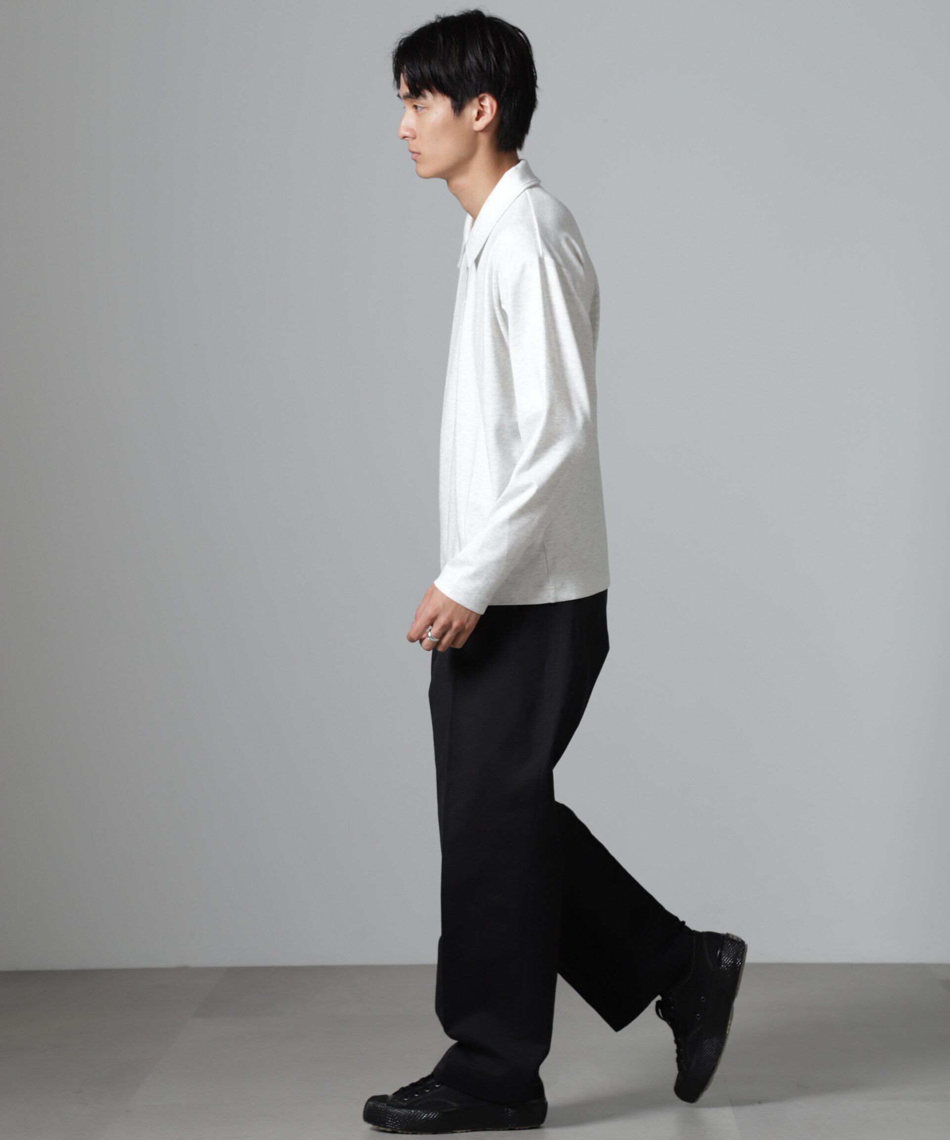 nano･universe「WEB限定/ストレッチテレコハーフジッププルオーバー 長袖」|Tシャツ・カットソー|