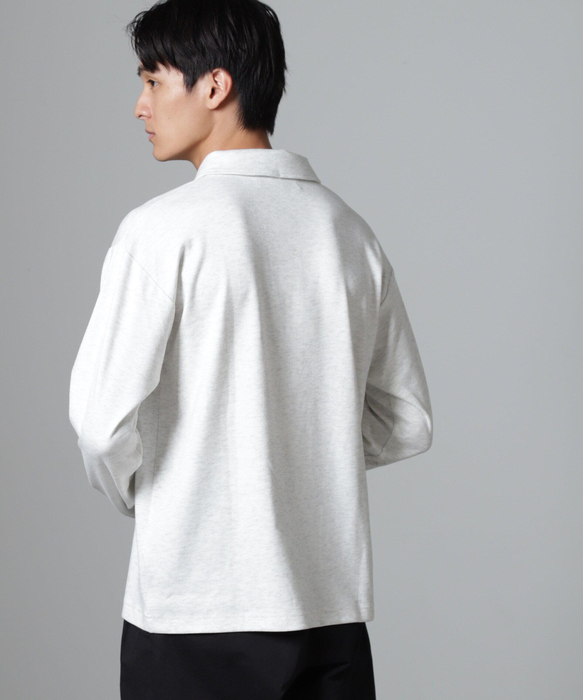 nano･universe「WEB限定/ストレッチテレコハーフジッププルオーバー 長袖」|Tシャツ・カットソー|