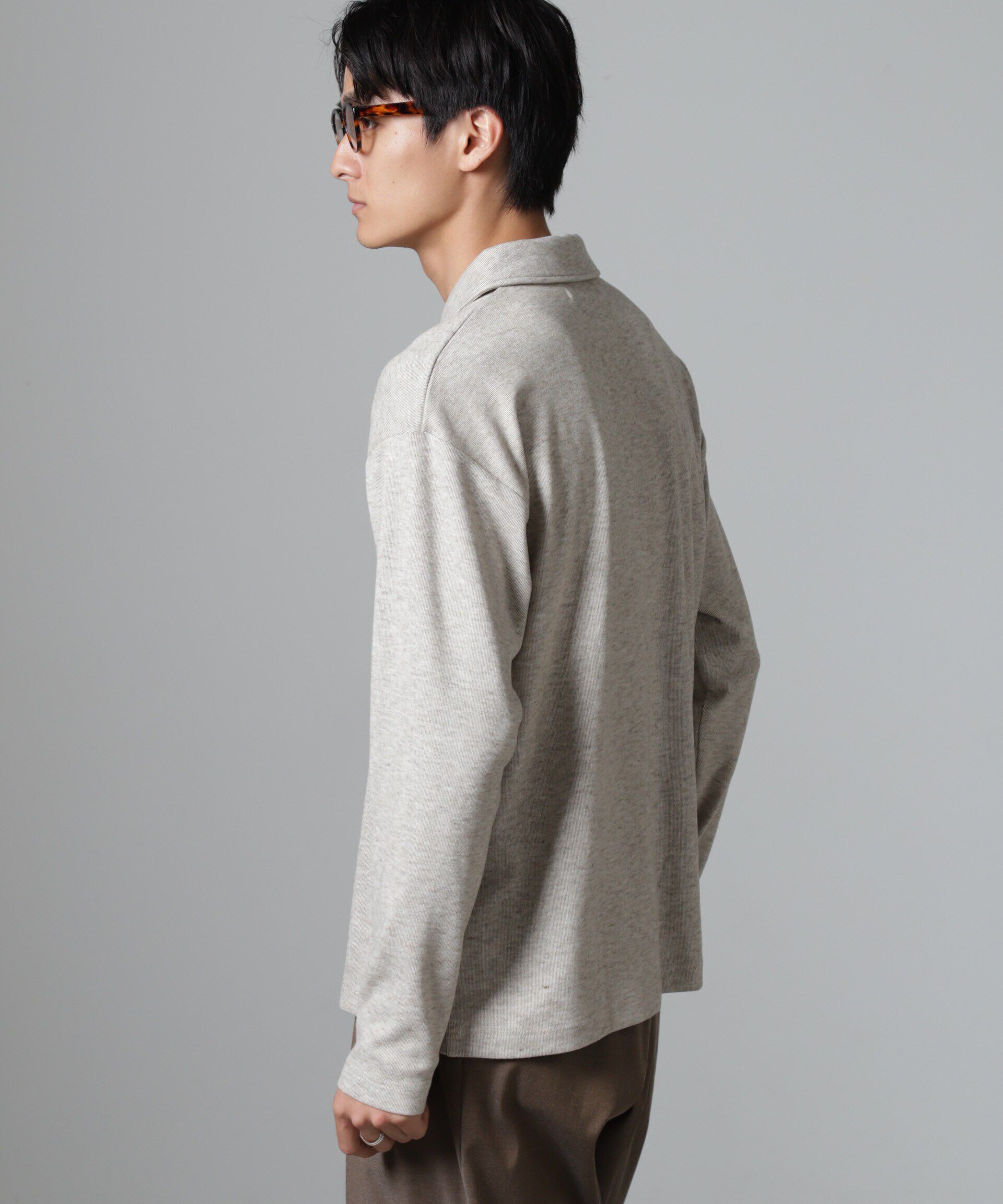 nano･universe「WEB限定/ストレッチテレコハーフジッププルオーバー 長袖」|Tシャツ・カットソー|