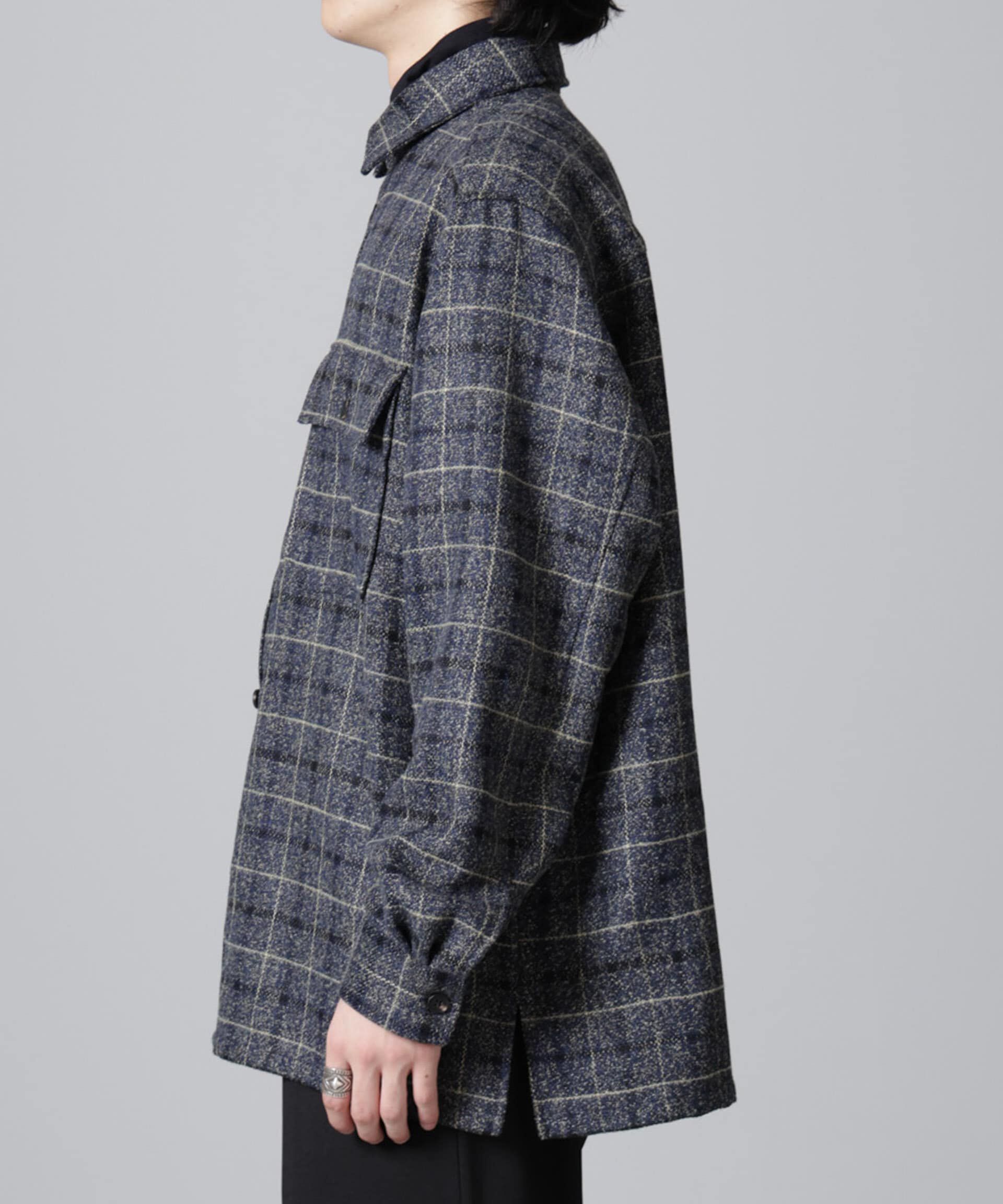 nano･universe「ライトツイードダブルポケットシャツブルゾン」|ブルゾン・スタジャン|