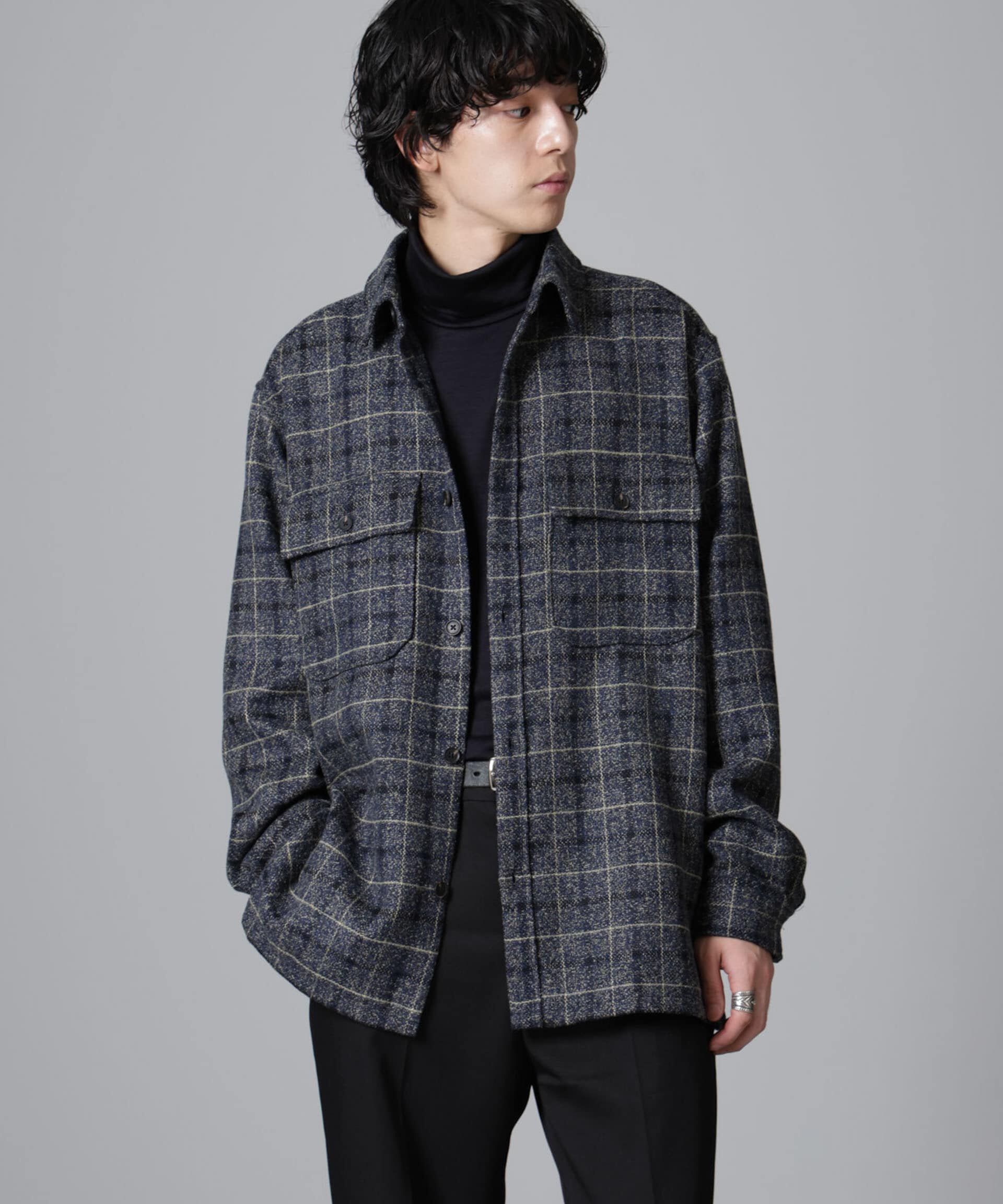 nano･universe「ライトツイードダブルポケットシャツブルゾン」|ブルゾン・スタジャン|