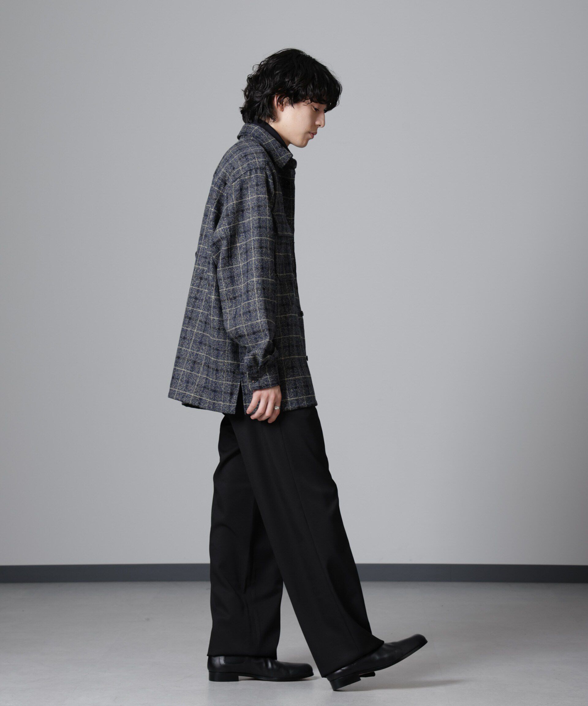 nano･universe「ライトツイードダブルポケットシャツブルゾン」|ブルゾン・スタジャン|