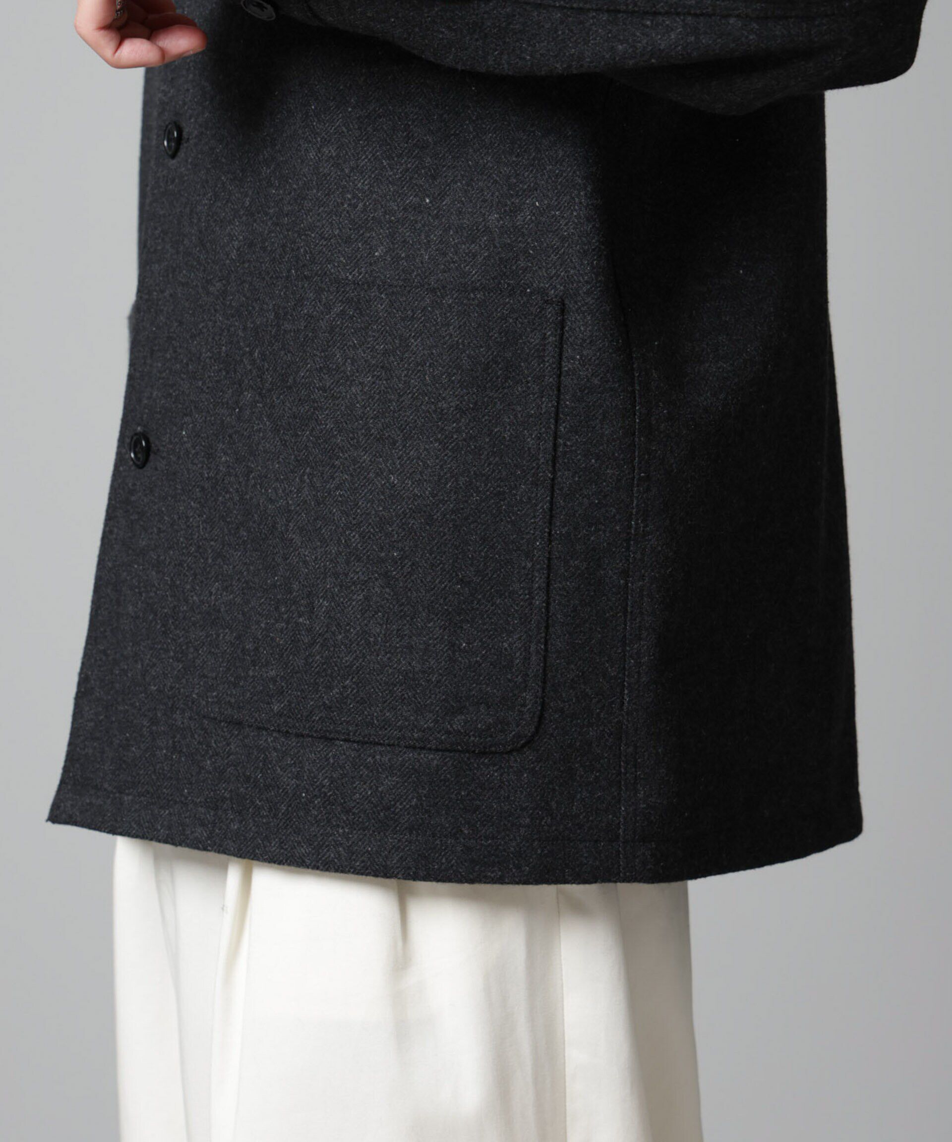 nano･universe「ツイードライクカバージャケット」|ブルゾン・スタジャン|