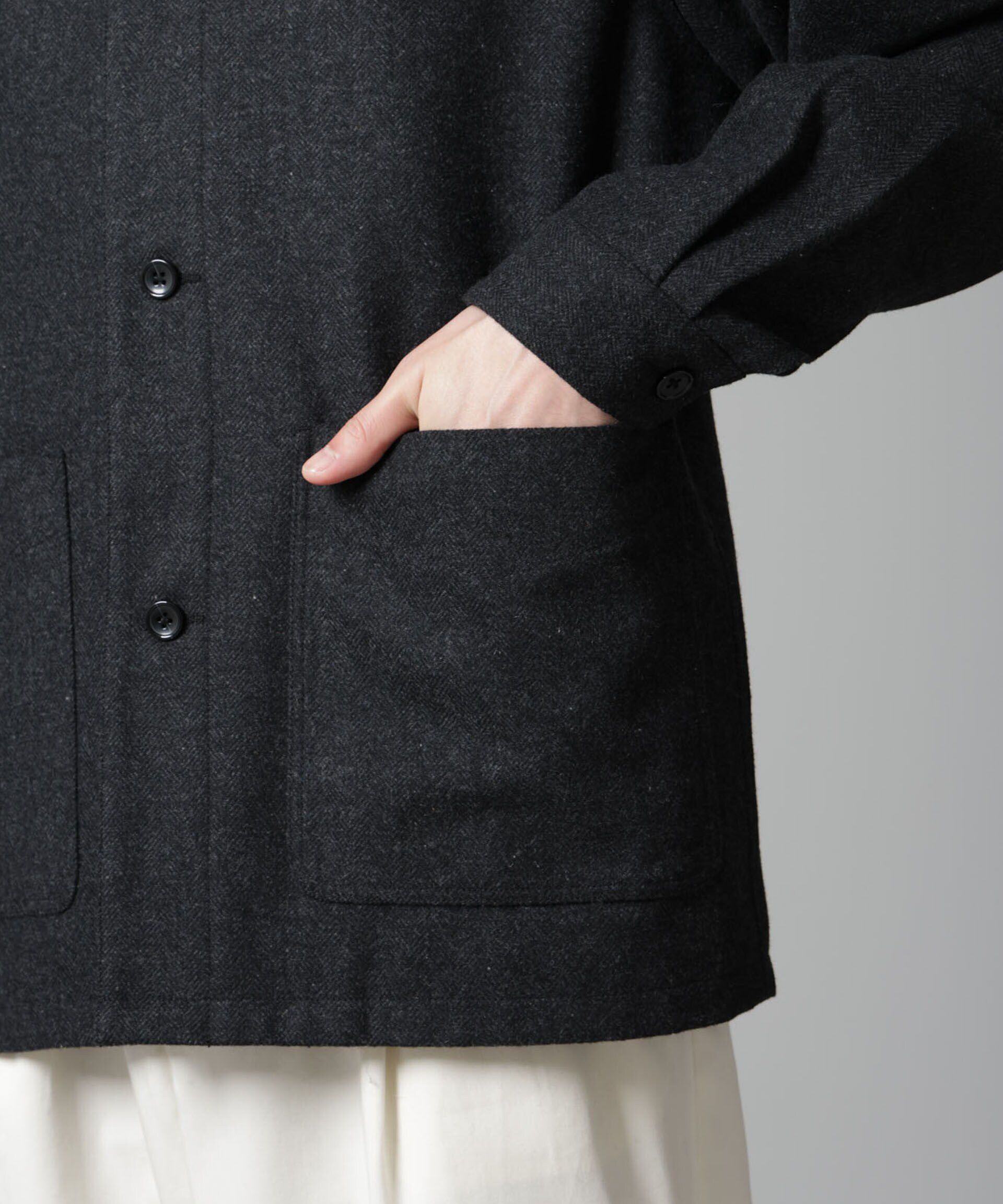 nano･universe「ツイードライクカバージャケット」|ブルゾン・スタジャン|