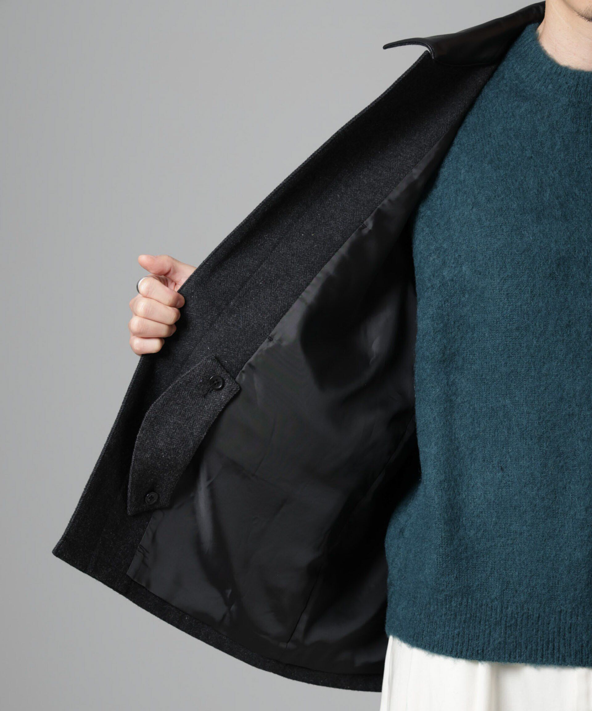 nano･universe「ツイードライクカバージャケット」|ブルゾン・スタジャン|