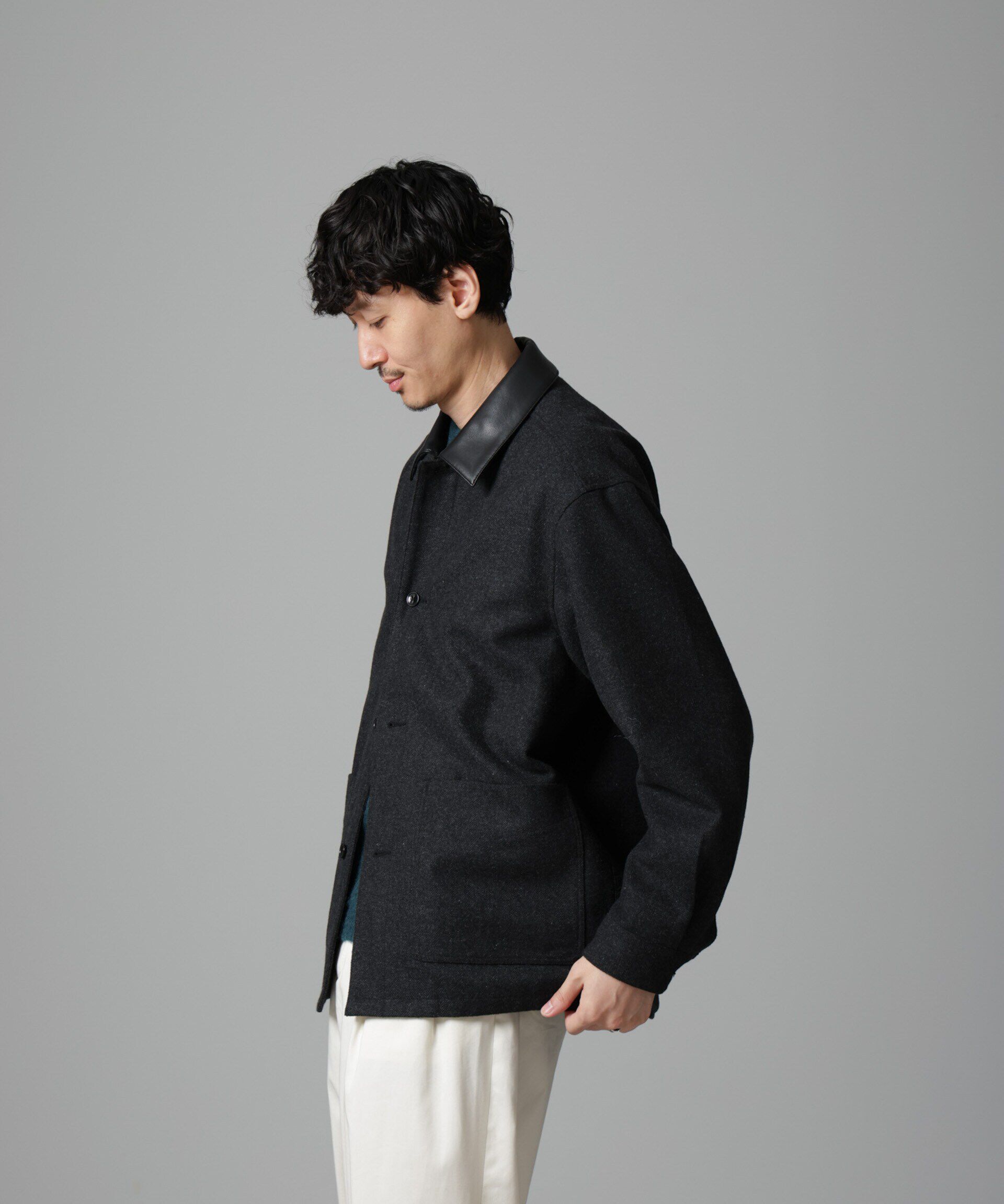 nano･universe「ツイードライクカバージャケット」|ブルゾン・スタジャン|