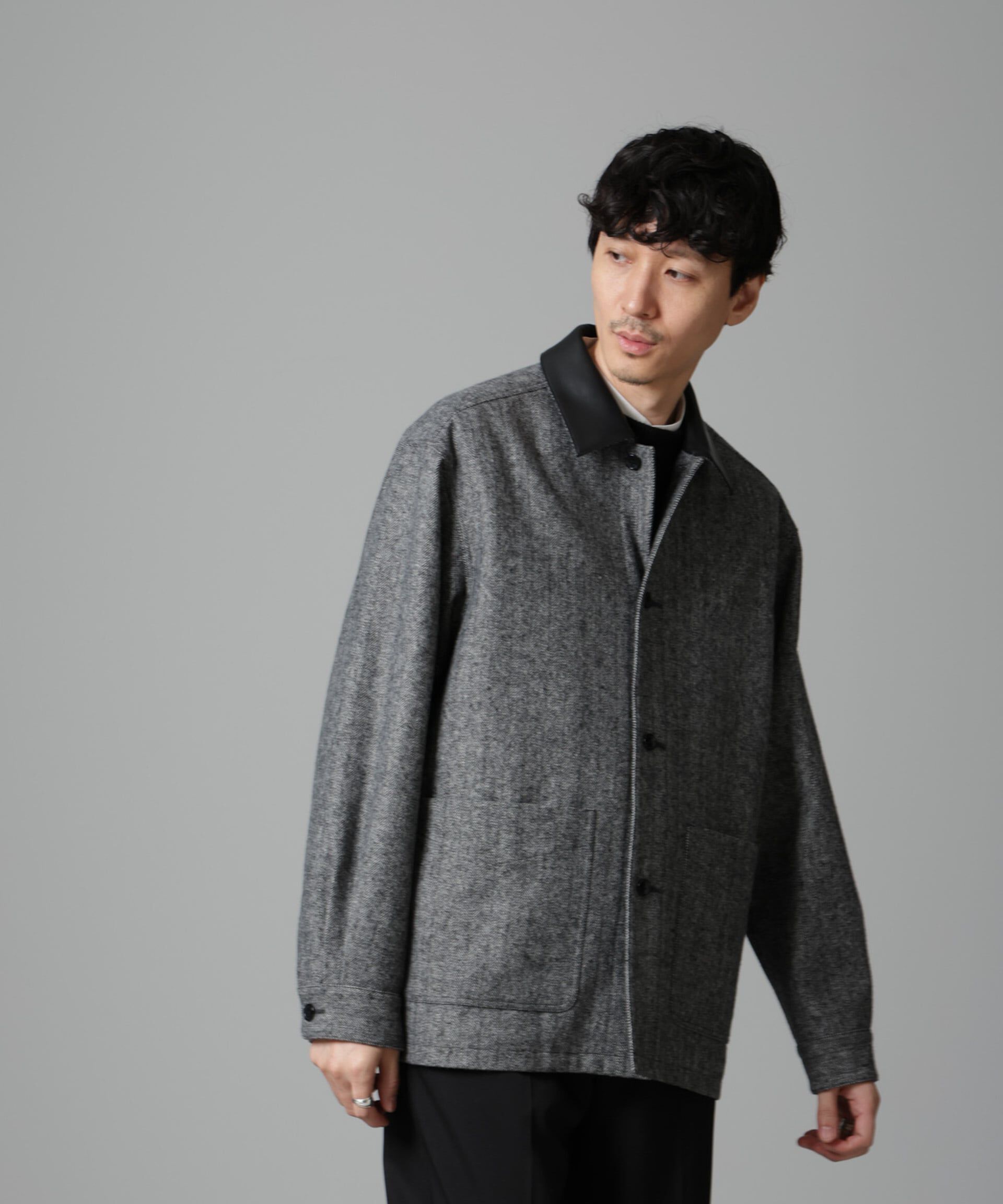 nano･universe「ツイードライクカバージャケット」|ブルゾン・スタジャン|