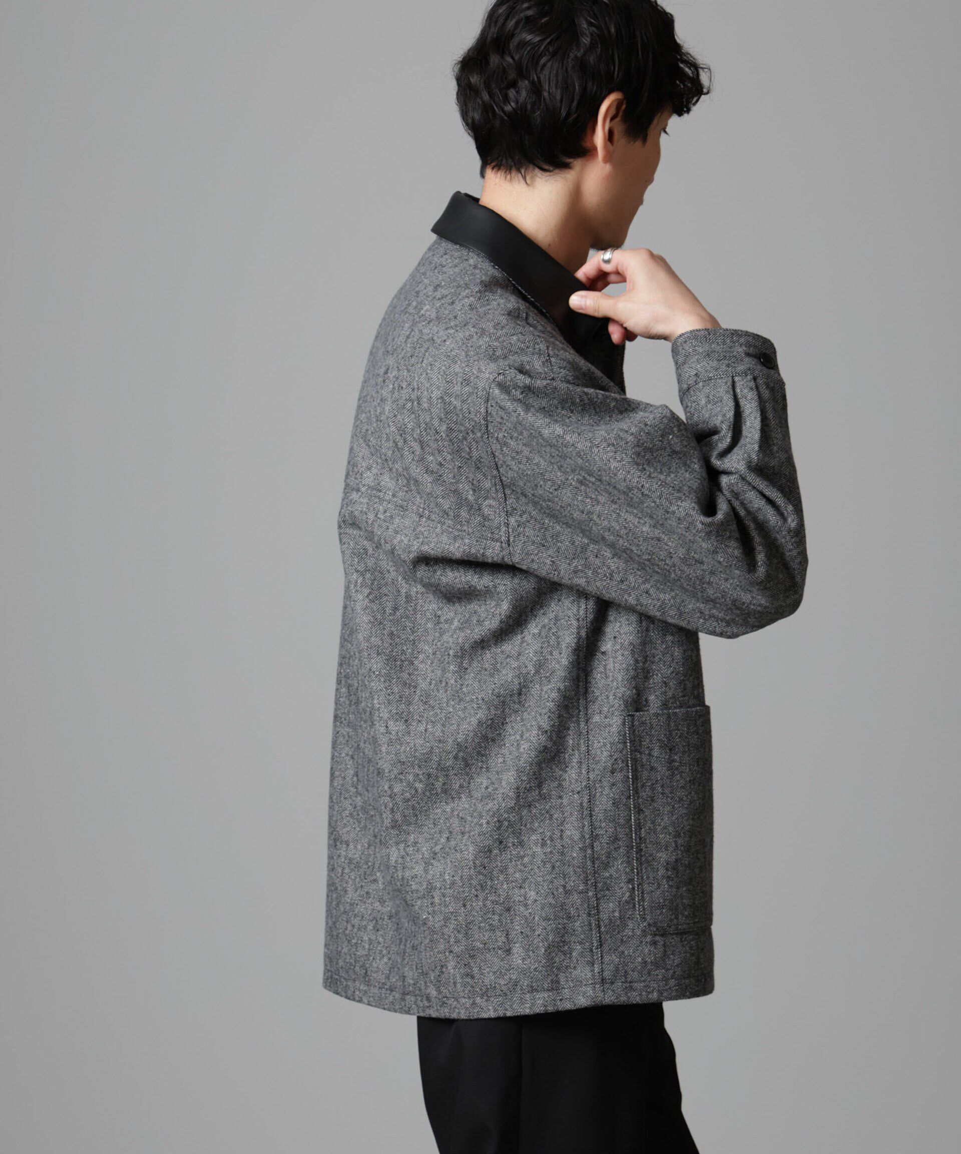 nano･universe「ツイードライクカバージャケット」|ブルゾン・スタジャン|