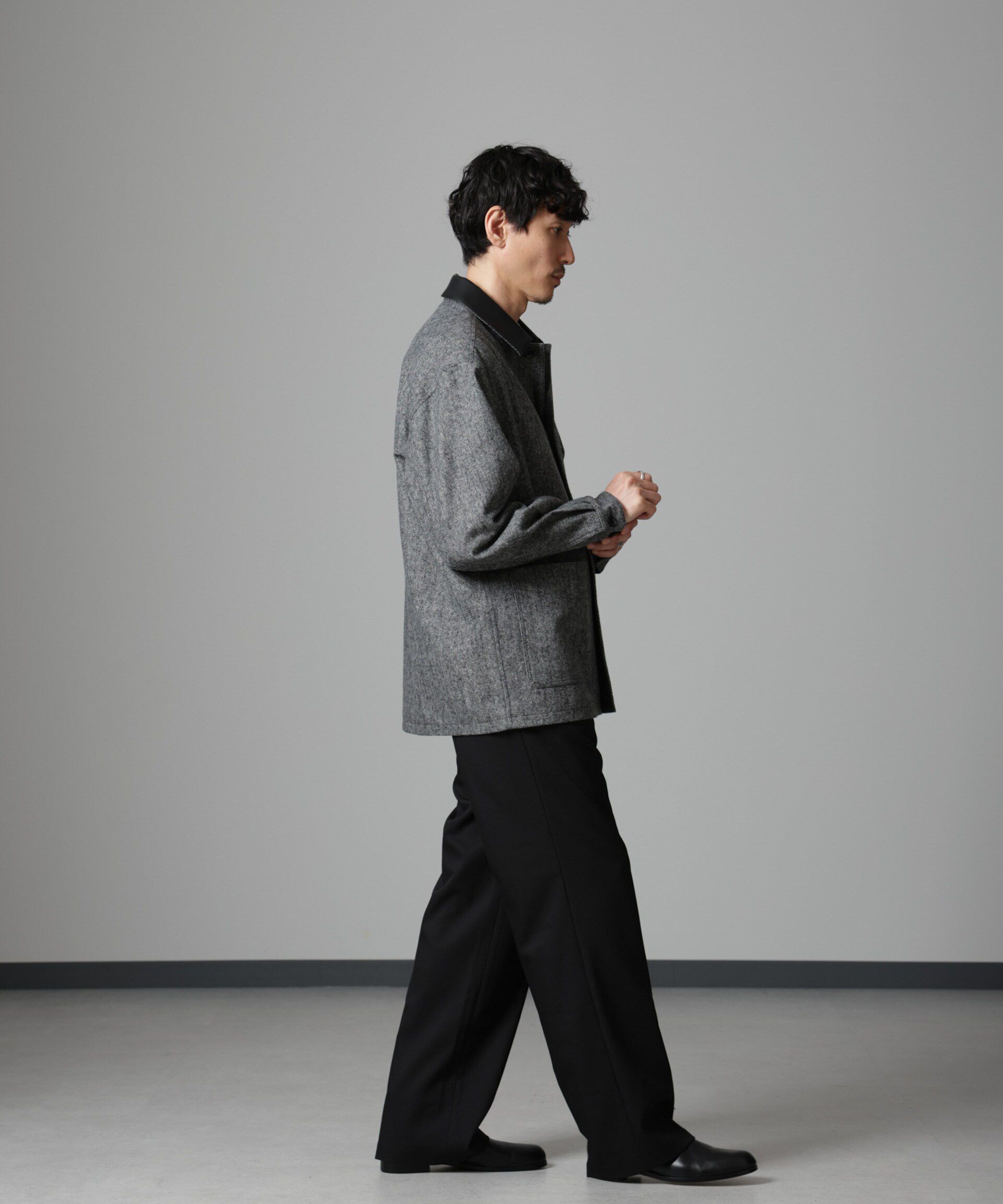 nano･universe「ツイードライクカバージャケット」|ブルゾン・スタジャン|