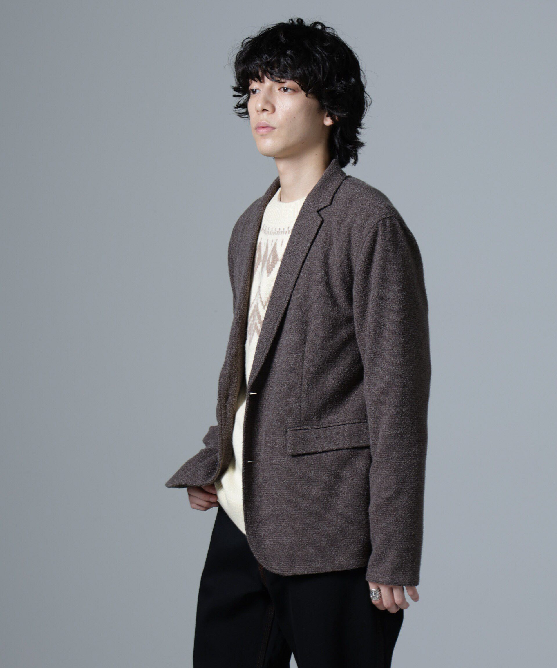 nano･universe「ストレッチメランジジャケット(セットアップ可)」|テーラードジャケット|ブラウン
