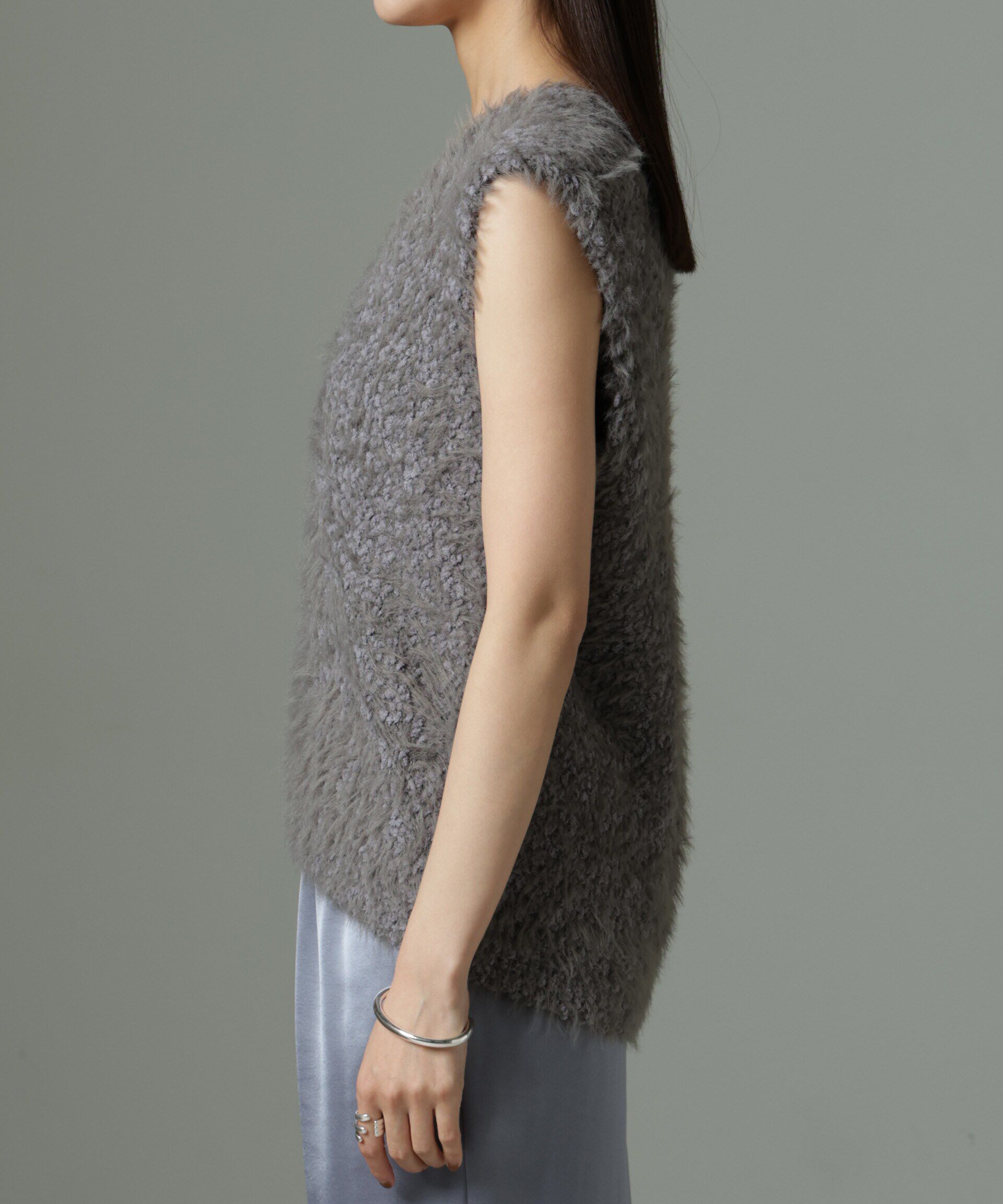 nano･universe「ファンシーシャギーニットベスト」|ニット・セーター|