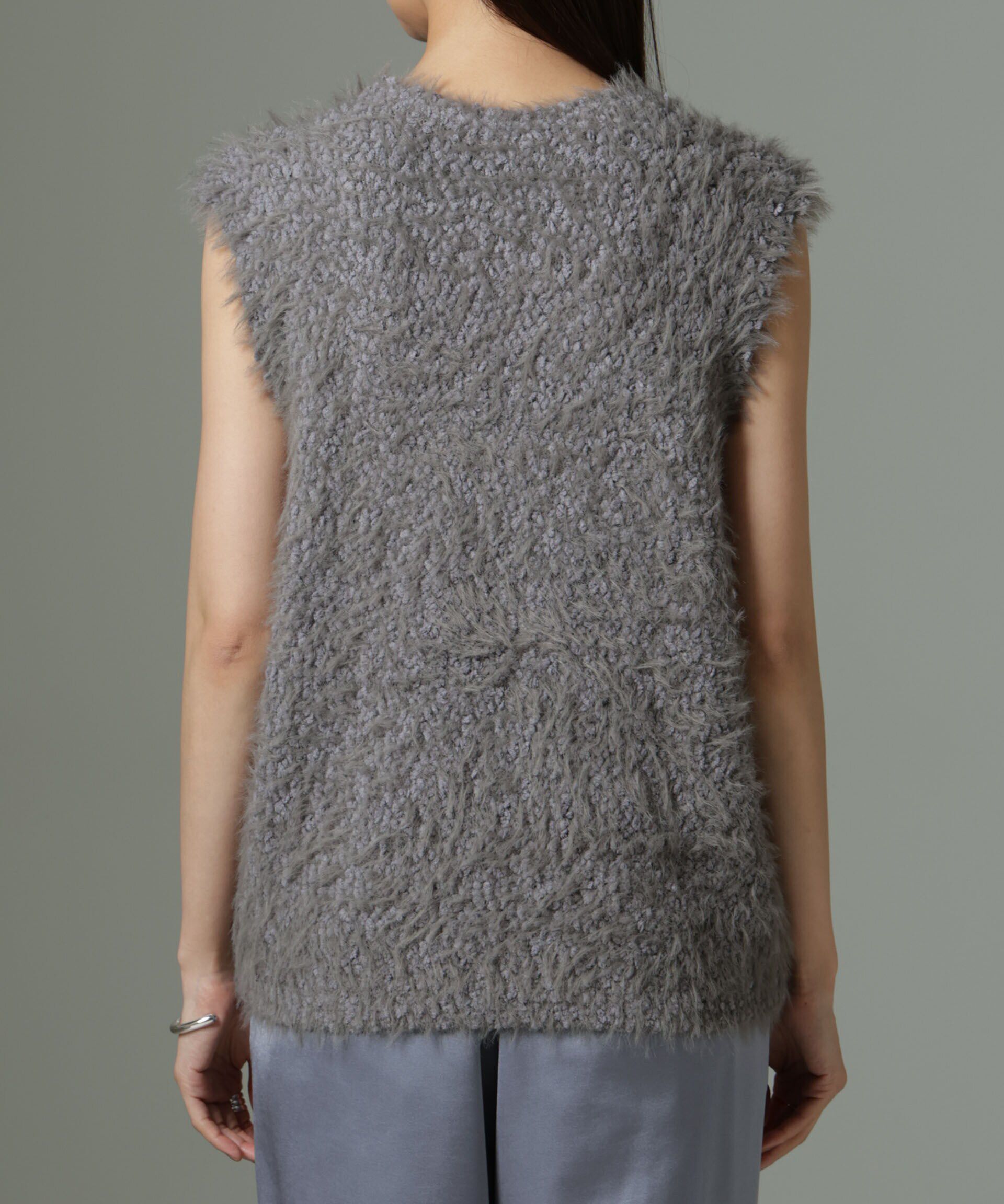 nano･universe「ファンシーシャギーニットベスト」|ニット・セーター|