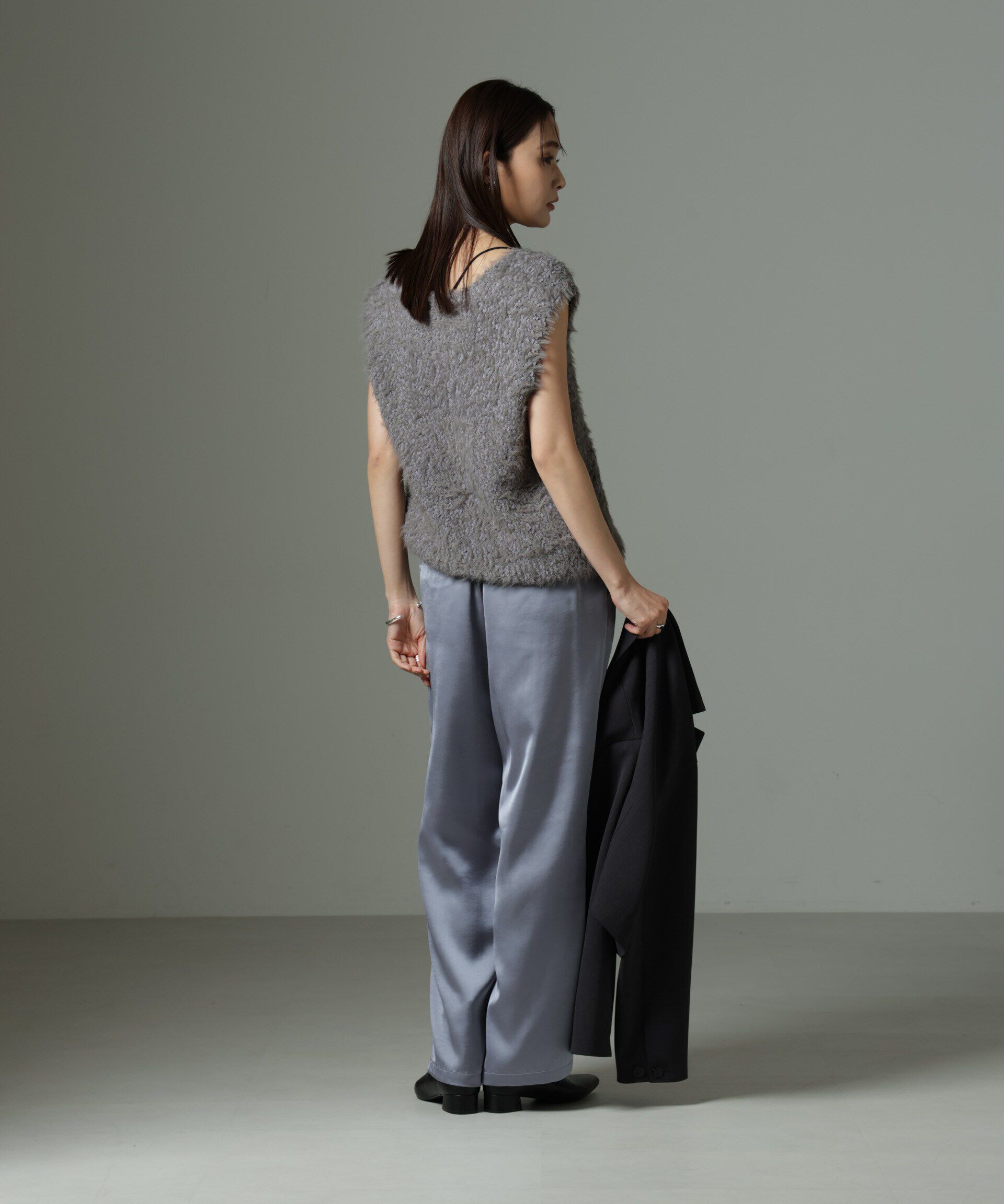 nano･universe「ファンシーシャギーニットベスト」|ニット・セーター|