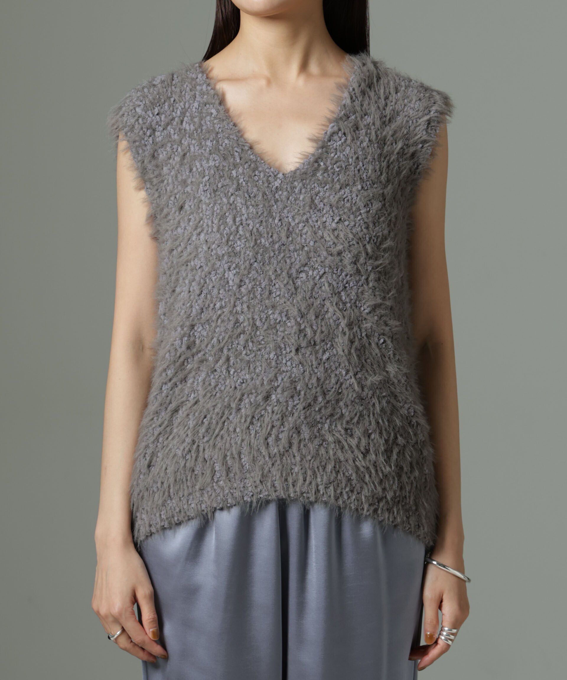 nano･universe「ファンシーシャギーニットベスト」|ニット・セーター|