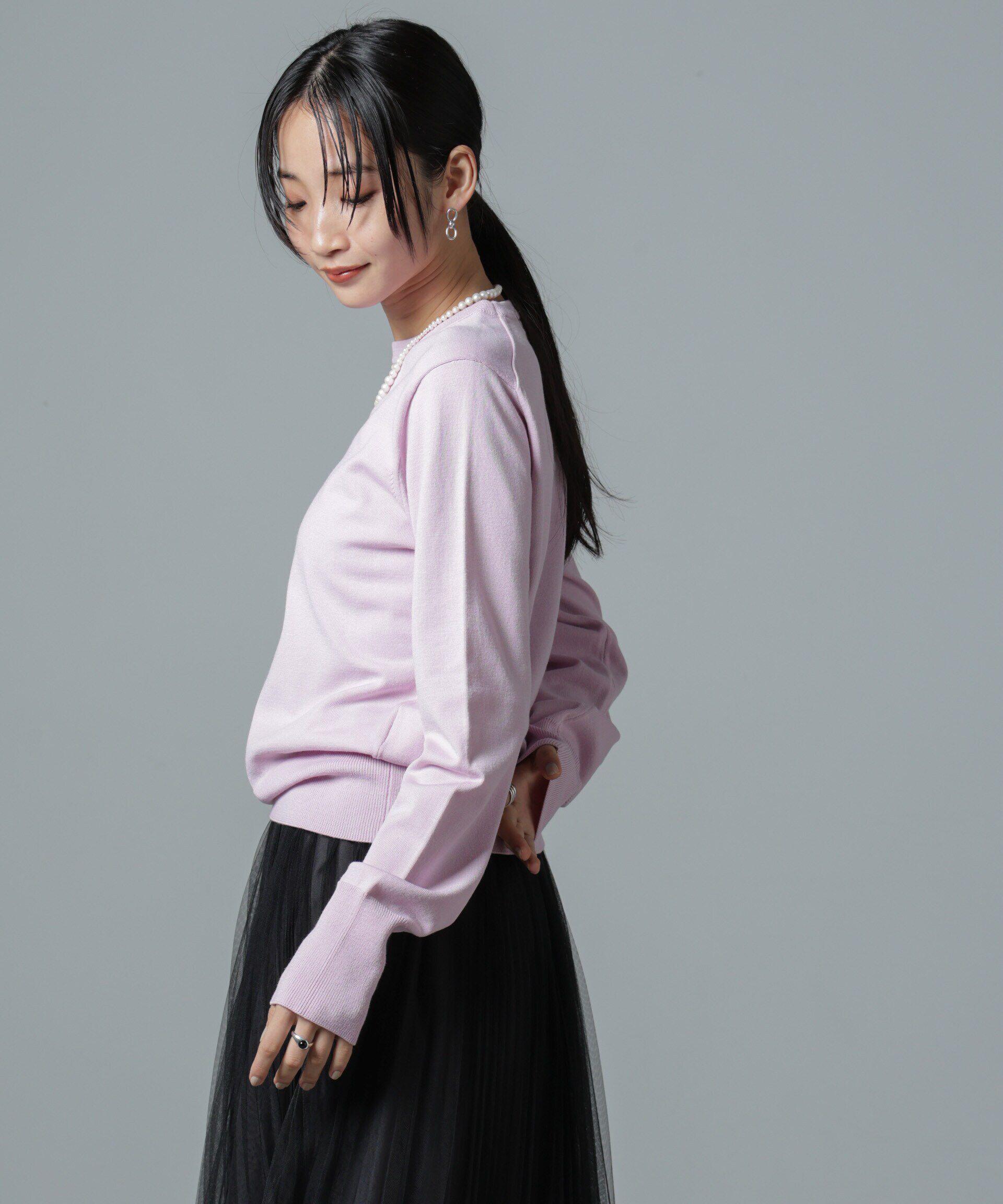 nano･universe「洗濯機洗可バンブーレーヨンニットプルオーバー」|ニット・セーター|