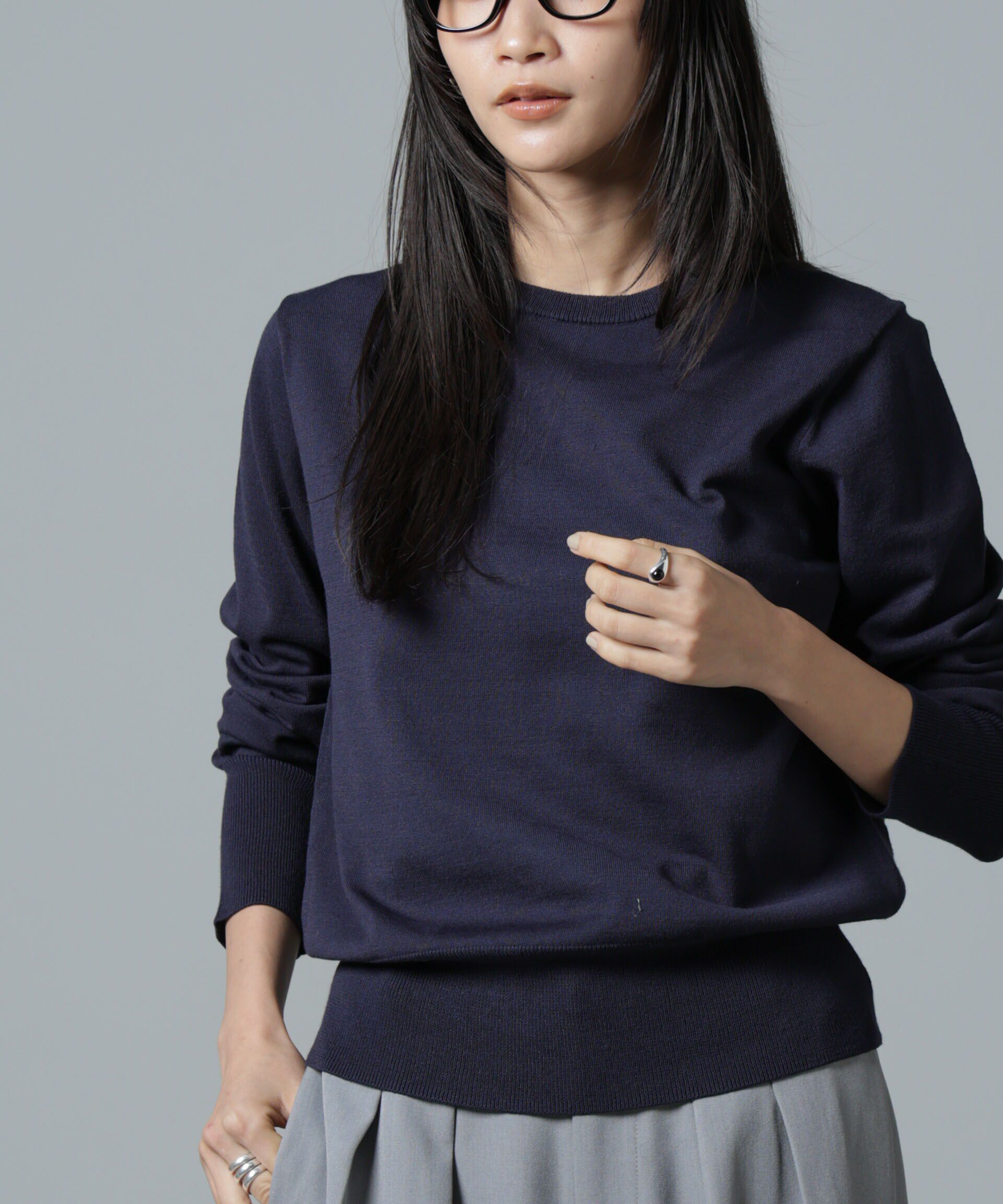 nano･universe「洗濯機洗可バンブーレーヨンニットプルオーバー」|ニット・セーター|