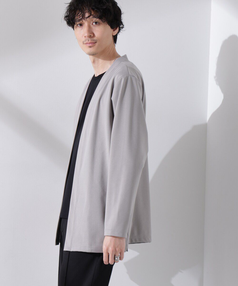 nano･universe「ダブルジャージー着流しカーディガン」|Tシャツ・カットソー|L.グレー1