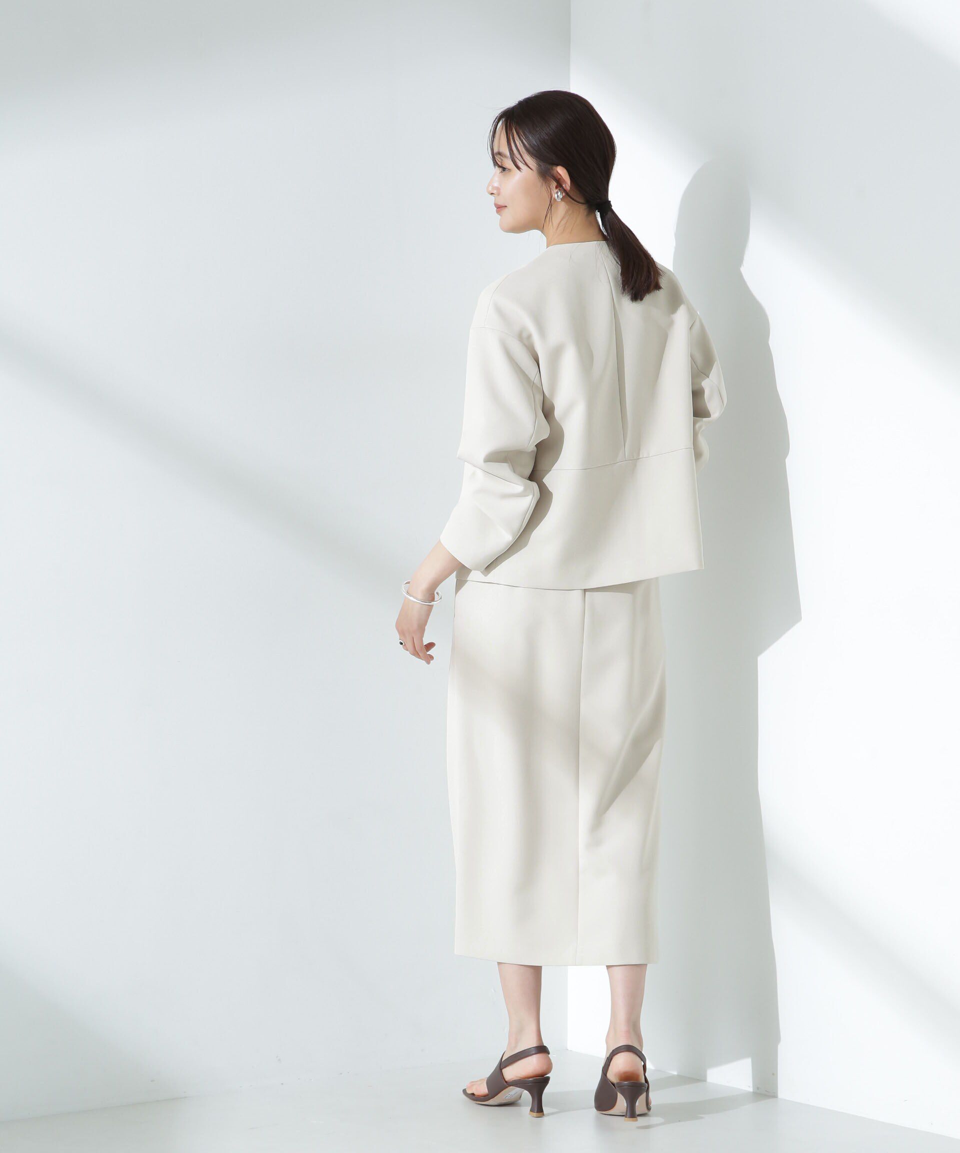 nano･universe「デイリーファンクション ノーカラージャケット(セットアップ可)」|テーラードジャケット|