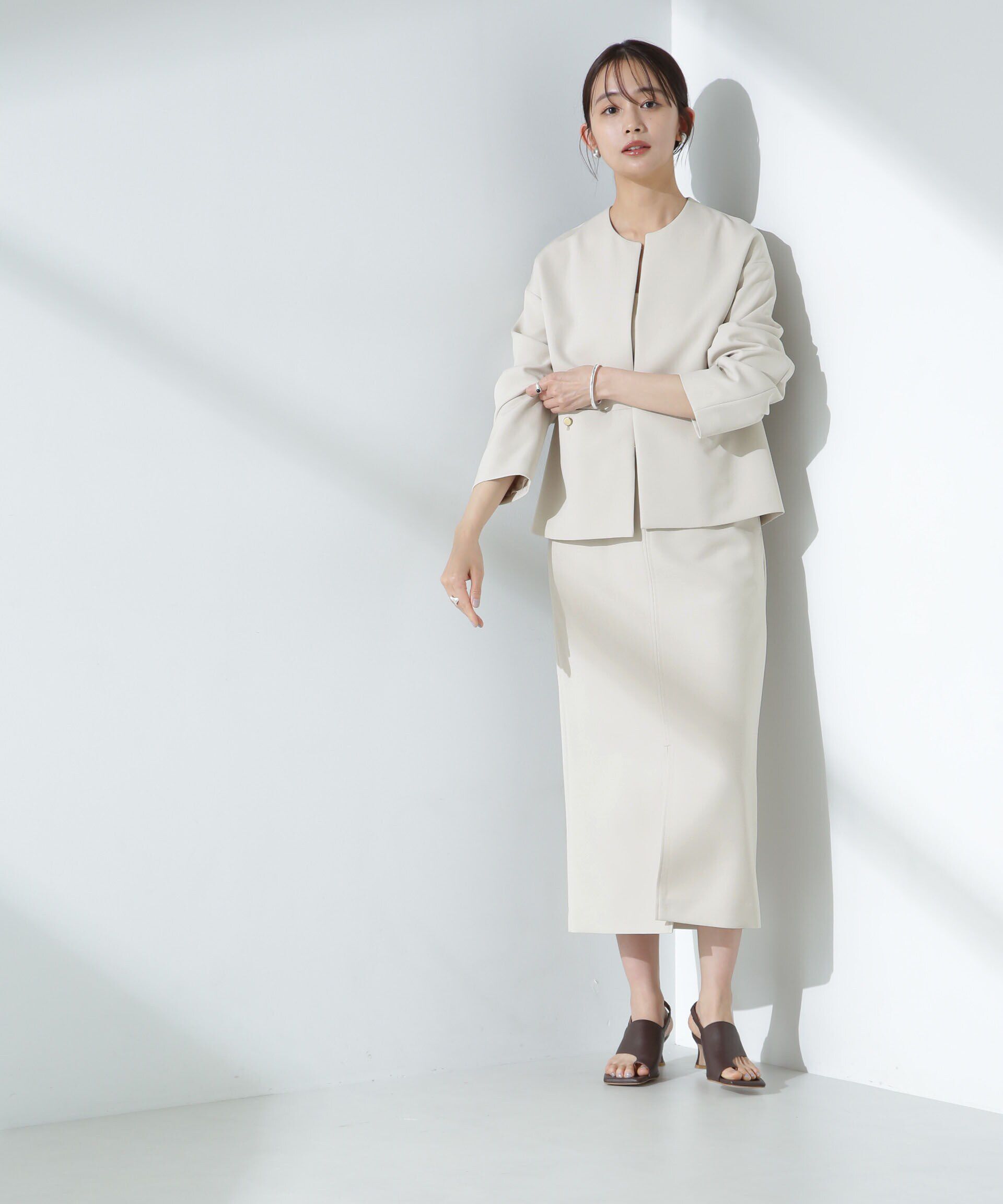 nano･universe「デイリーファンクション ノーカラージャケット(セットアップ可)」|テーラードジャケット|