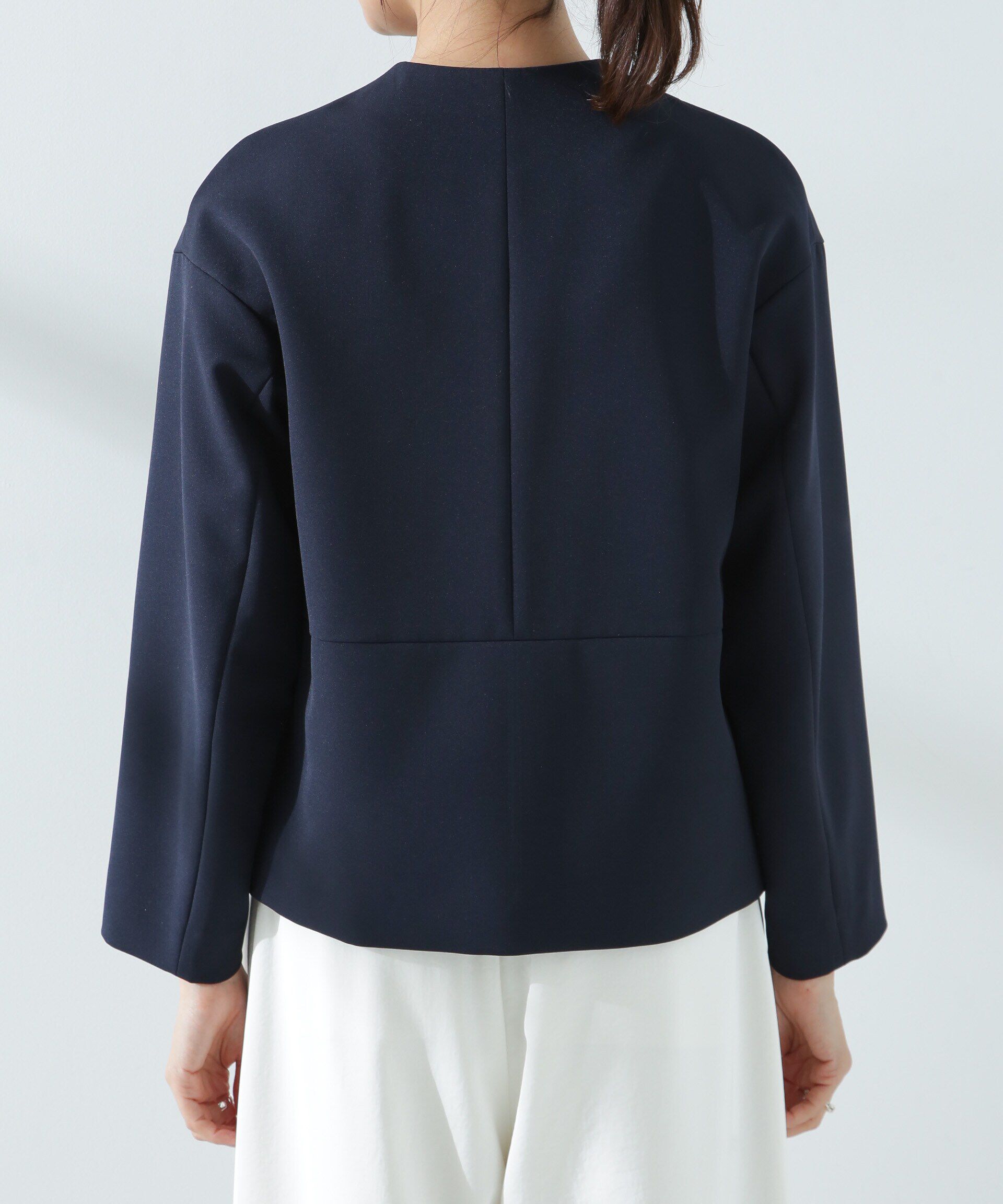 nano･universe「デイリーファンクション ノーカラージャケット(セットアップ可)」|テーラードジャケット|